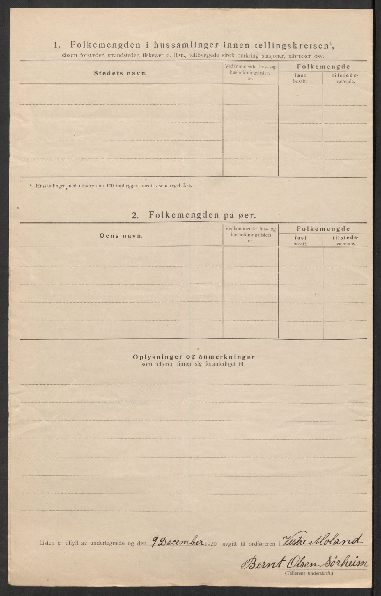 SAK, 1920 census for Vestre Moland, 1920, p. 29