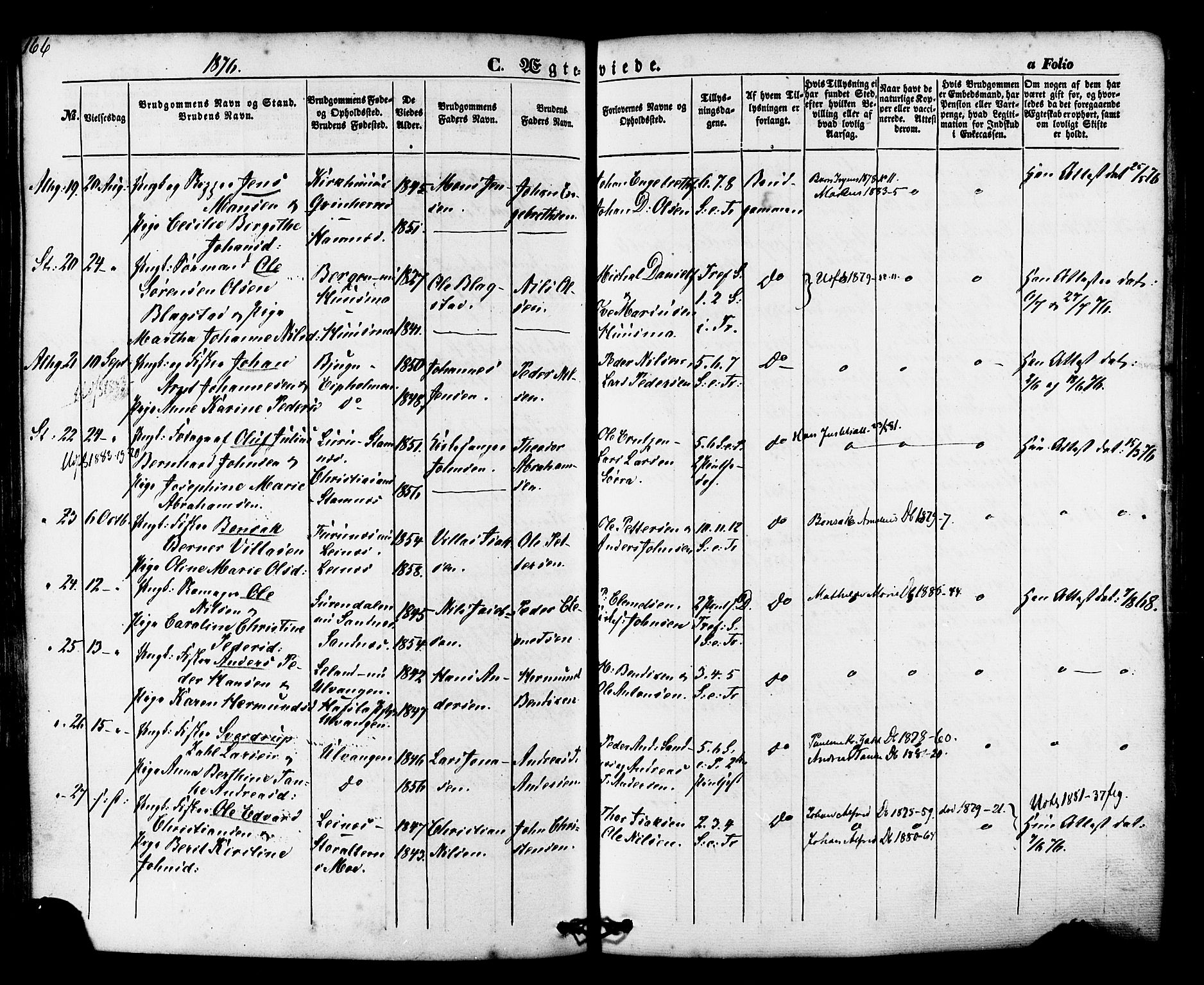 Ministerialprotokoller, klokkerbøker og fødselsregistre - Nordland, AV/SAT-A-1459/830/L0448: Parish register (official) no. 830A12, 1855-1878, p. 166