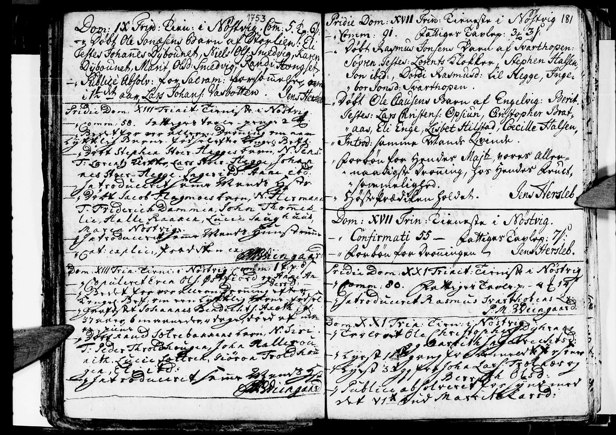 Ministerialprotokoller, klokkerbøker og fødselsregistre - Nordland, SAT/A-1459/814/L0221: Parish register (official) no. 814A02, 1718-1762, p. 181