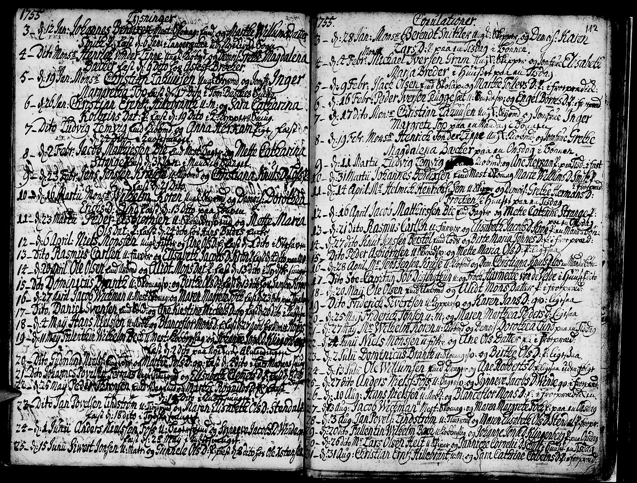 Nykirken Sokneprestembete, AV/SAB-A-77101/H/Haa/L0007: Parish register (official) no. A 7, 1719-1781, p. 112