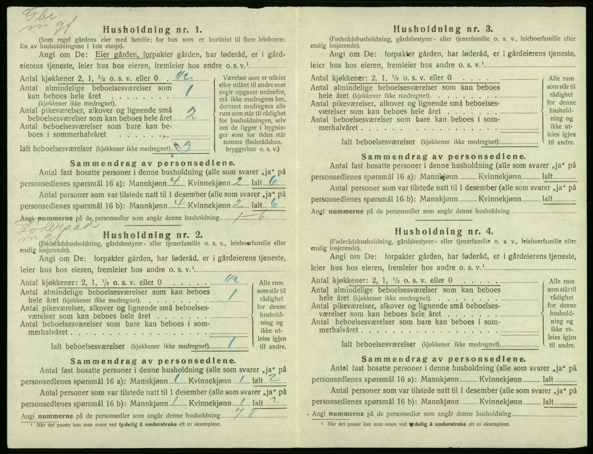 SAB, 1920 census for Tysnes, 1920, p. 425