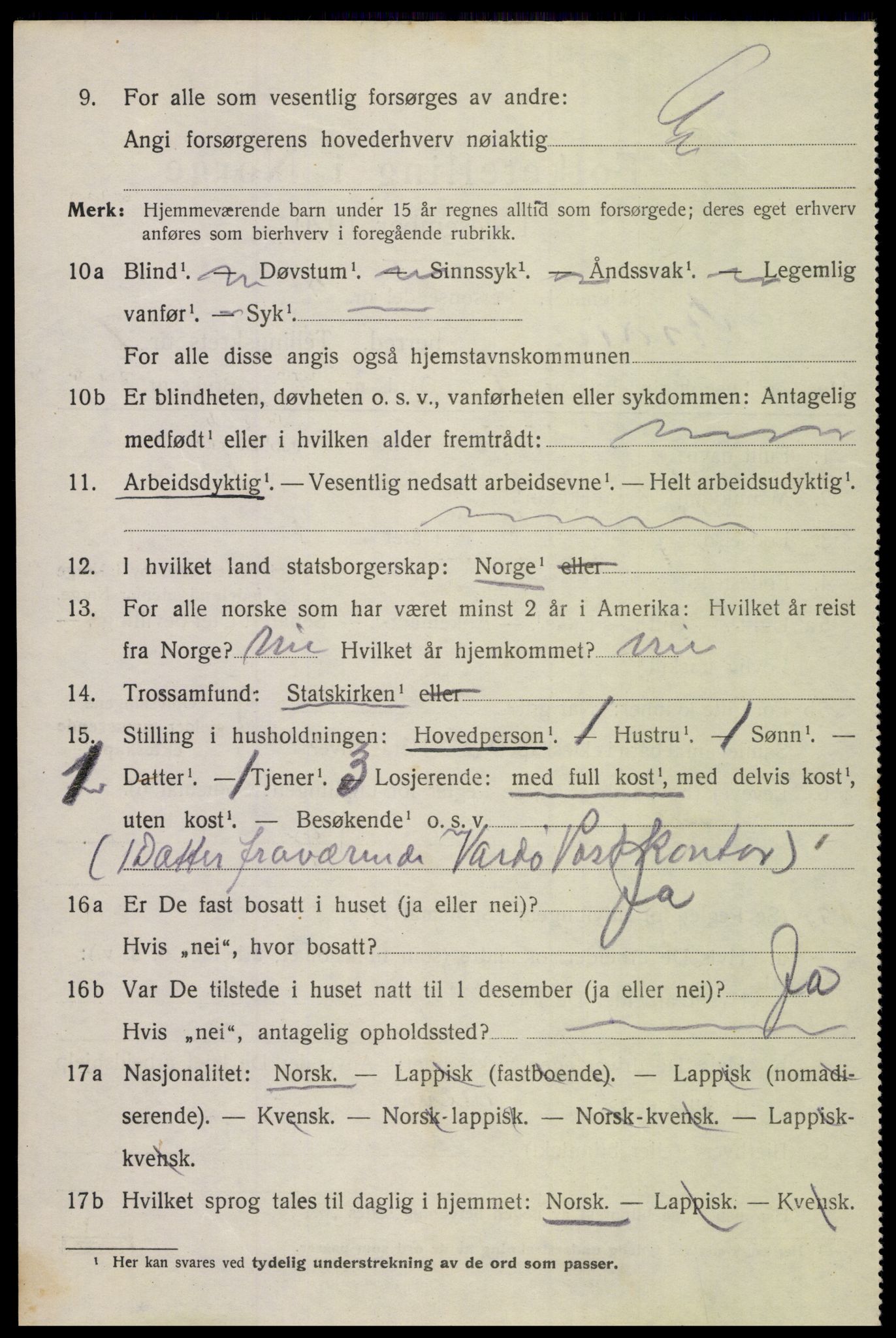 SAT, 1920 census for Bodin, 1920, p. 4861