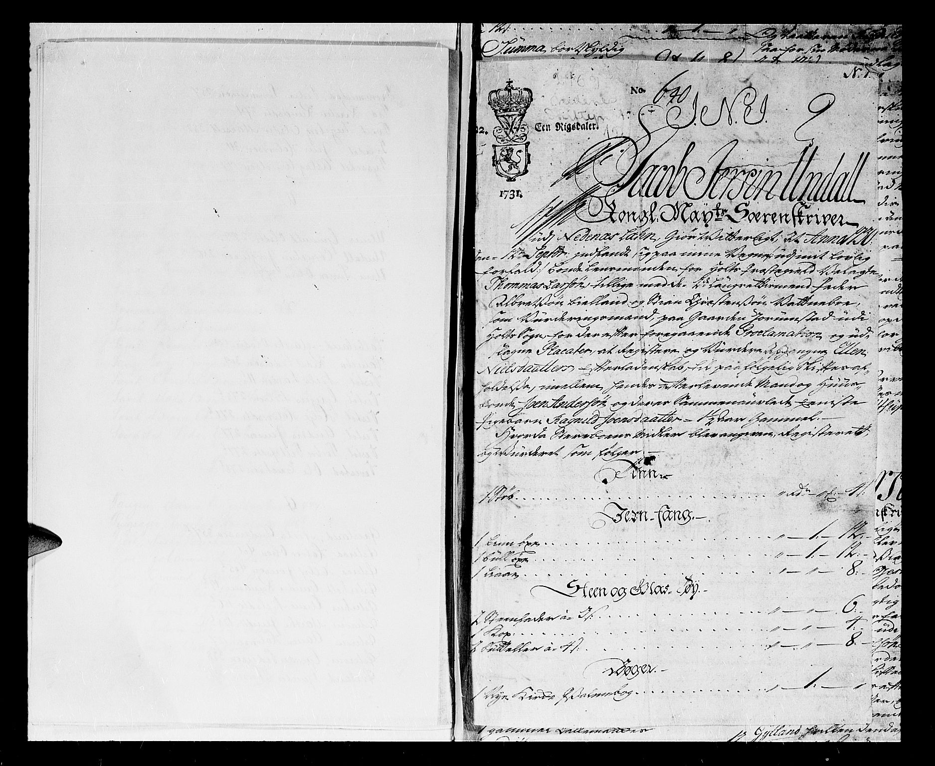 Nedenes sorenskriveri før 1824, SAK/1221-0007/H/Hc/L0015: Skifteprotokoll med register nr 12a, 1730-1734, p. 0b-1a