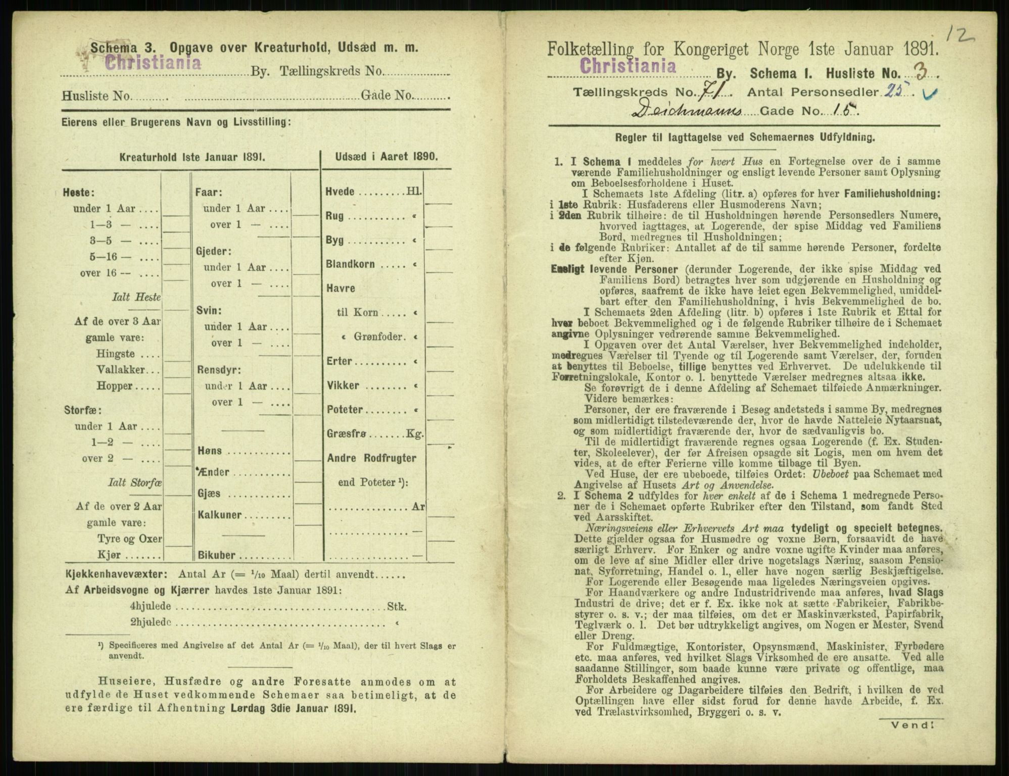 RA, 1891 census for 0301 Kristiania, 1891, p. 38907