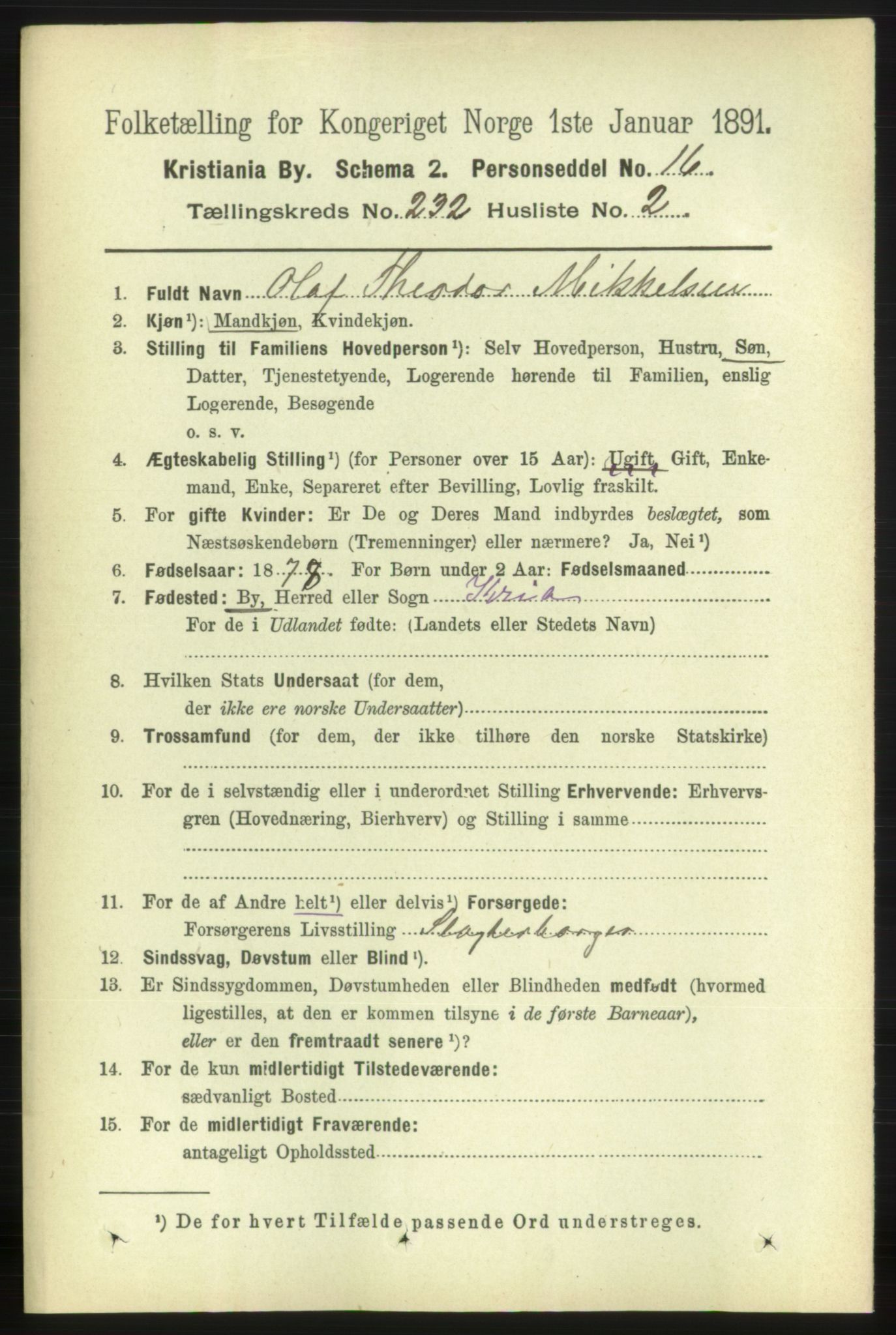 RA, 1891 census for 0301 Kristiania, 1891, p. 142898