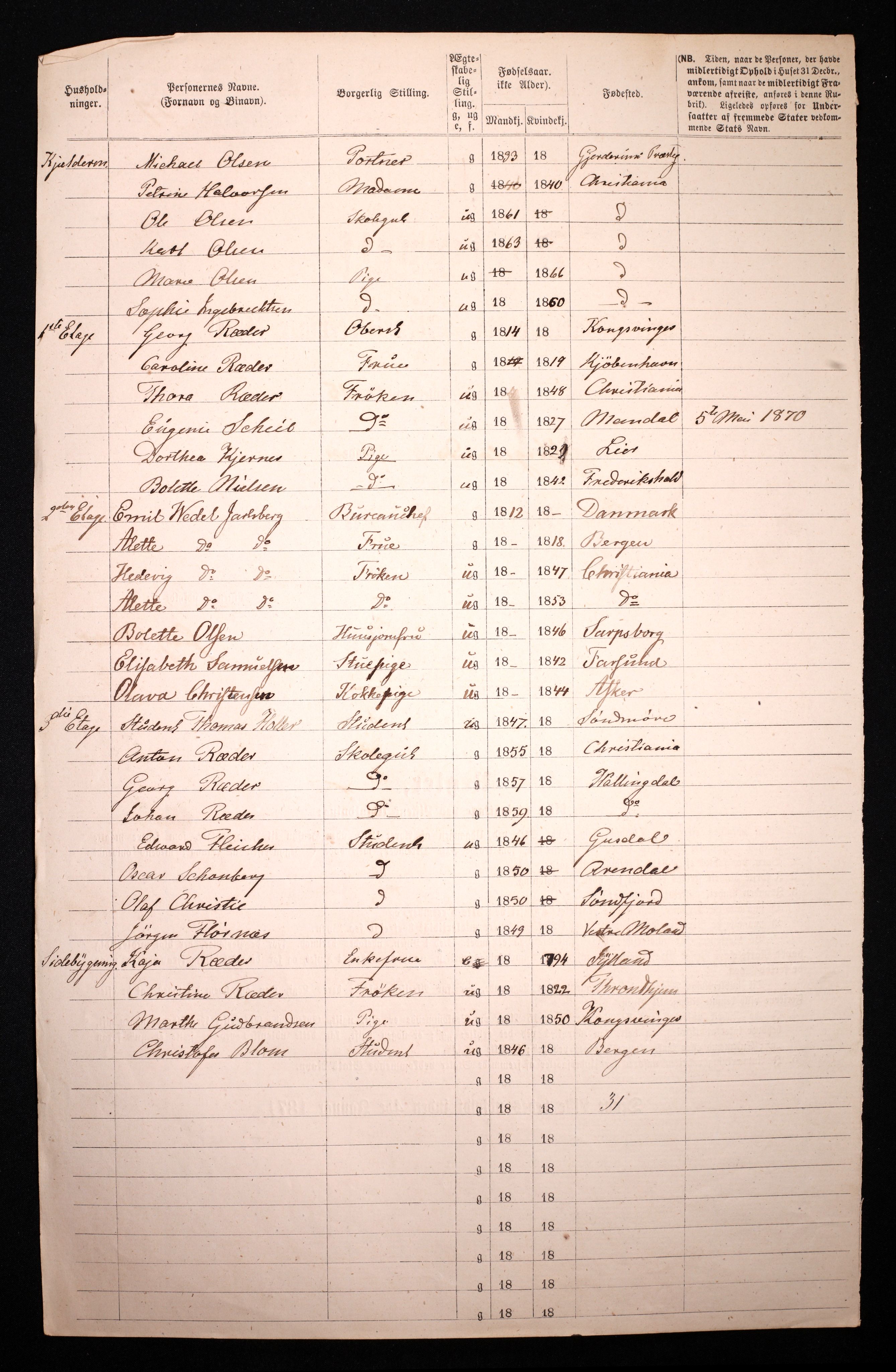 RA, 1870 census for 0301 Kristiania, 1870, p. 4634