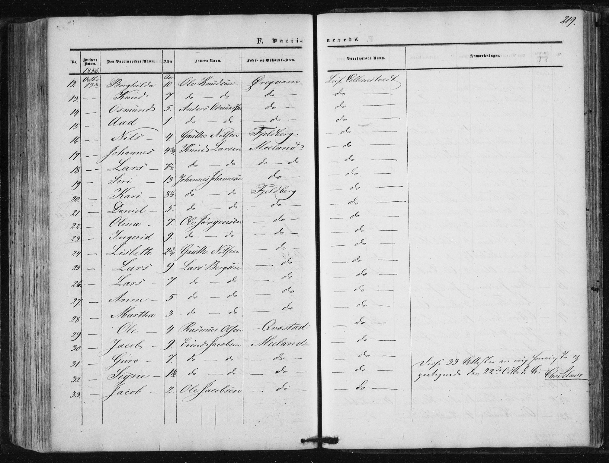 Suldal sokneprestkontor, AV/SAST-A-101845/01/IV/L0009: Parish register (official) no. A 9, 1854-1868, p. 219