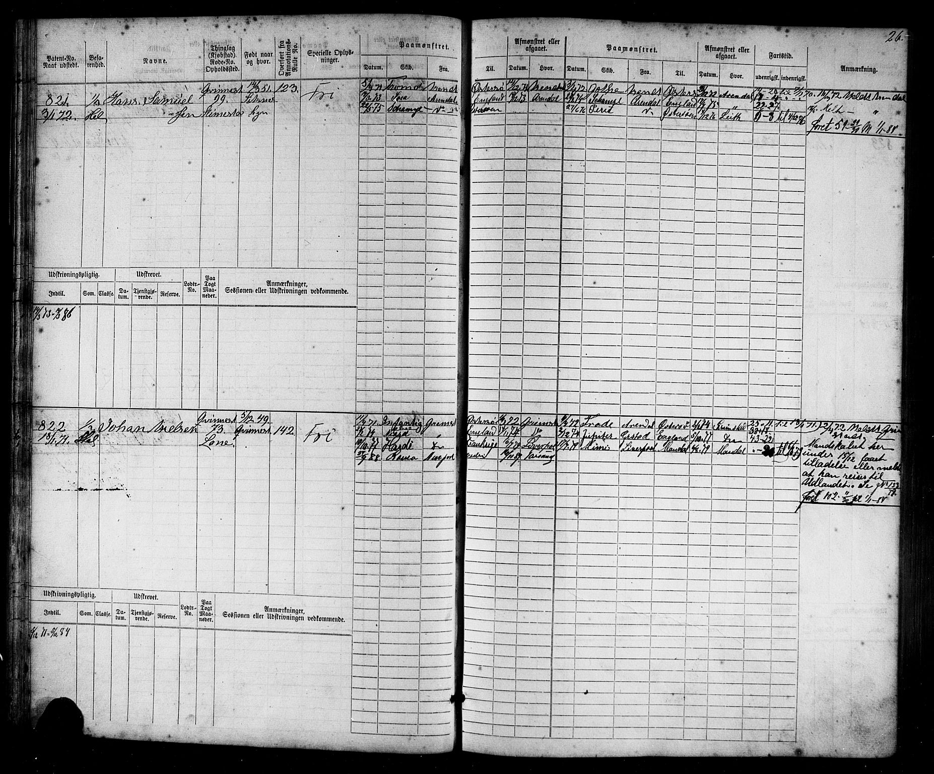 Flekkefjord mønstringskrets, AV/SAK-2031-0018/F/Fb/L0009: Hovedrulle nr 771-1533, Æ-6, 1868-1900, p. 28