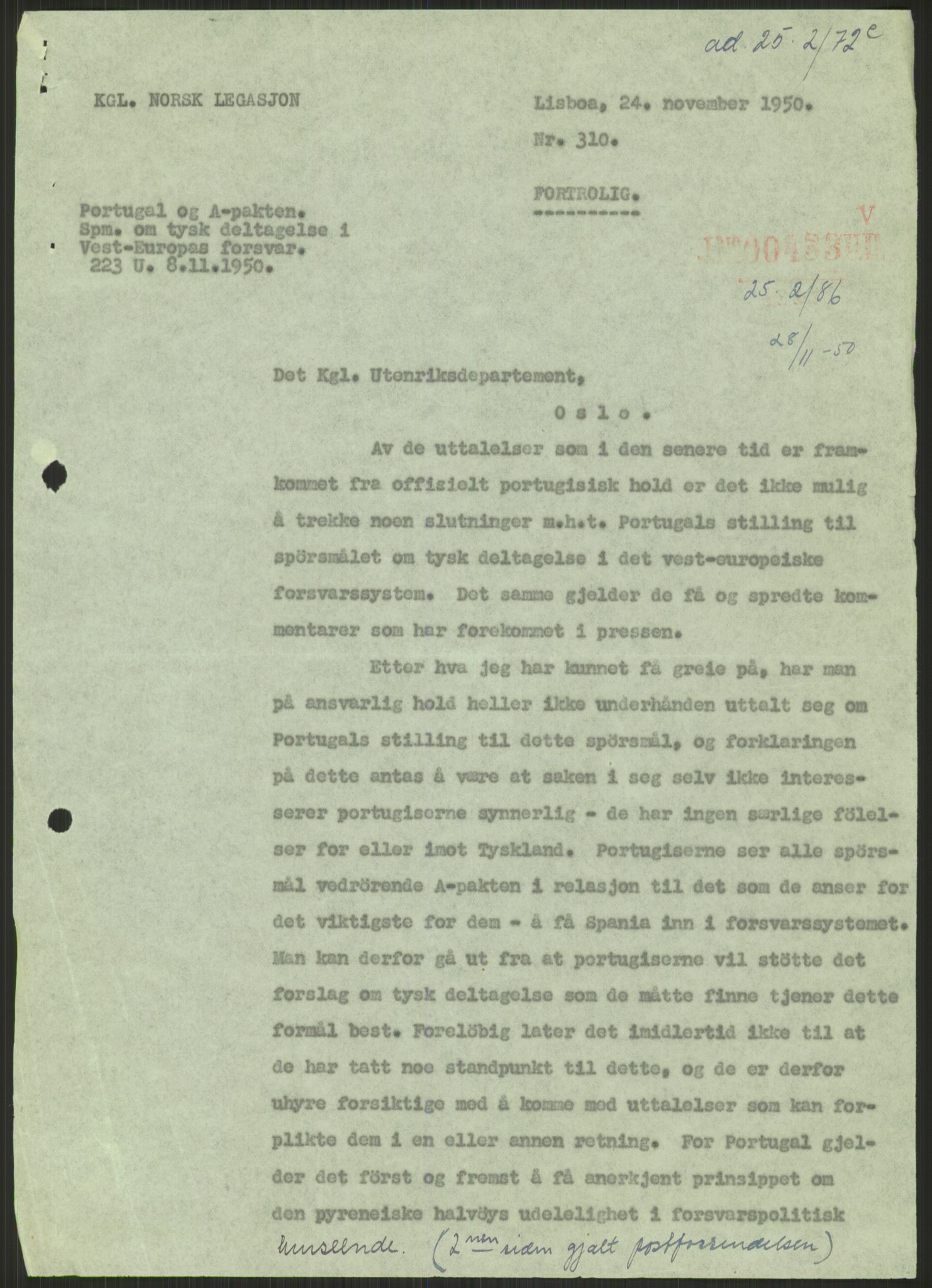 Utenriksdepartementet, RA/S-2259, 1948-1950, p. 675