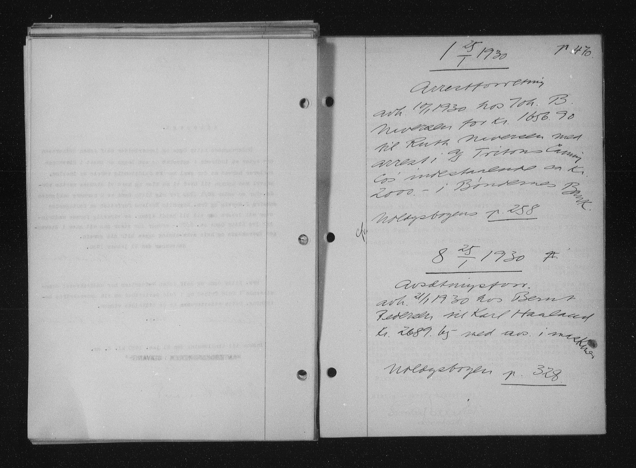 Stavanger byfogd, SAST/A-101408/001/4/41/410/410BB/L0056: Mortgage book no. 44, 1929-1930, Deed date: 25.01.1930