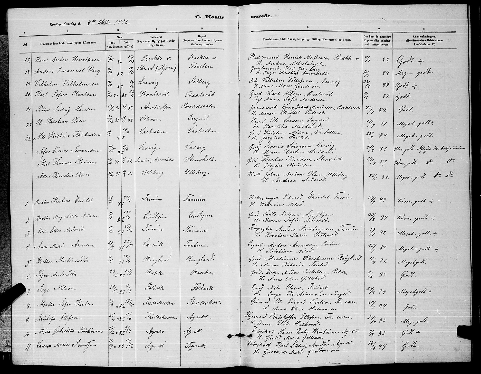 Brunlanes kirkebøker, AV/SAKO-A-342/G/Ga/L0003: Parish register (copy) no. I 3, 1877-1898