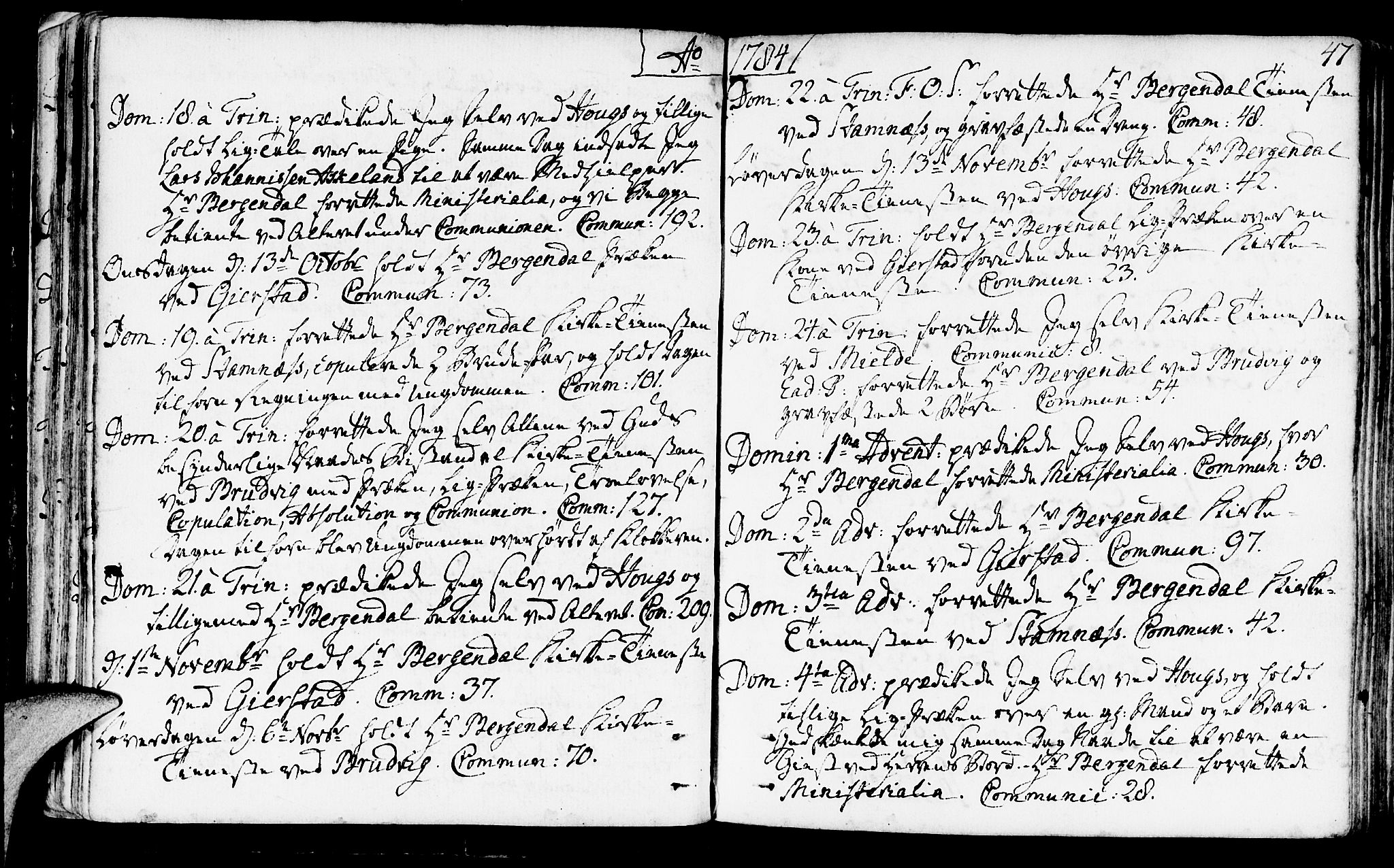 Haus sokneprestembete, AV/SAB-A-75601/H/Haa: Parish register (official) no. A 10, 1782-1796, p. 47