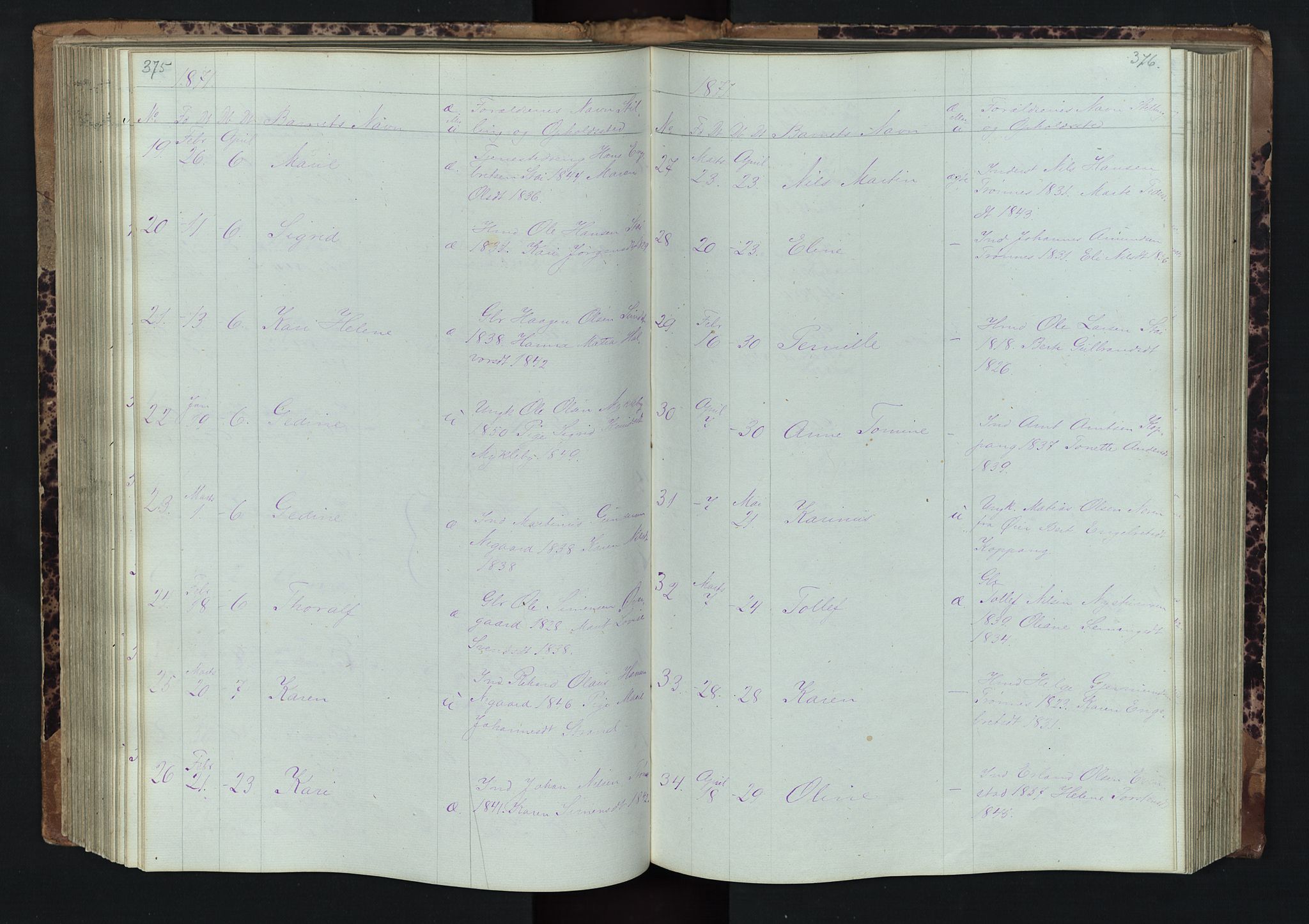 Stor-Elvdal prestekontor, AV/SAH-PREST-052/H/Ha/Hab/L0001: Parish register (copy) no. 1 /1, 1860-1894, p. 375-376