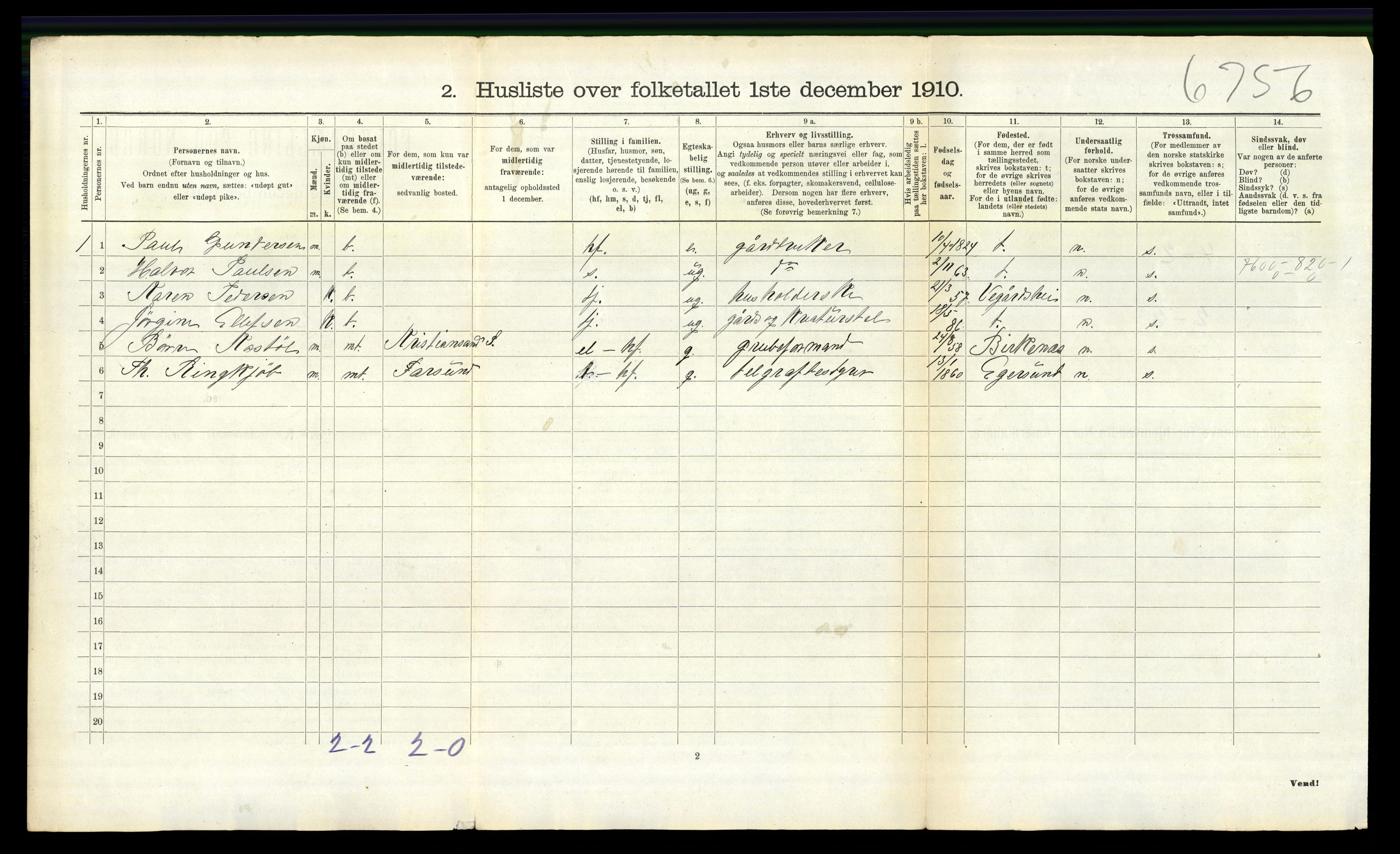 RA, 1910 census for Søndeled, 1910, p. 1165