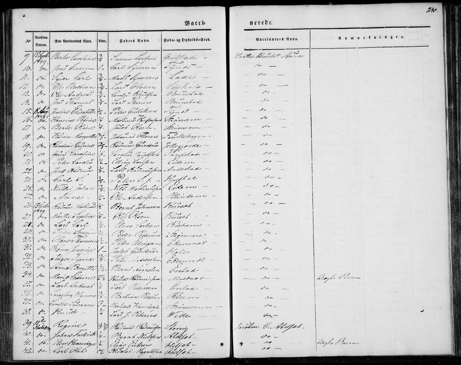 Ministerialprotokoller, klokkerbøker og fødselsregistre - Møre og Romsdal, AV/SAT-A-1454/522/L0312: Parish register (official) no. 522A07, 1843-1851, p. 240