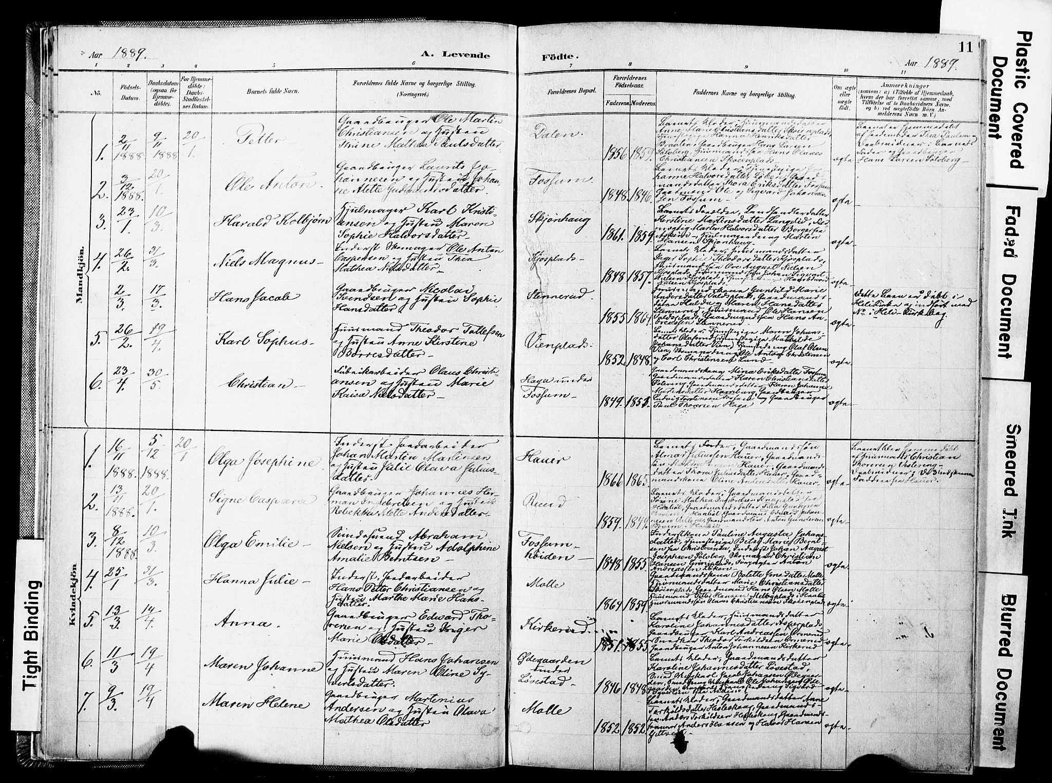 Spydeberg prestekontor Kirkebøker, AV/SAO-A-10924/F/Fa/L0008: Parish register (official) no. I 8, 1886-1900, p. 11