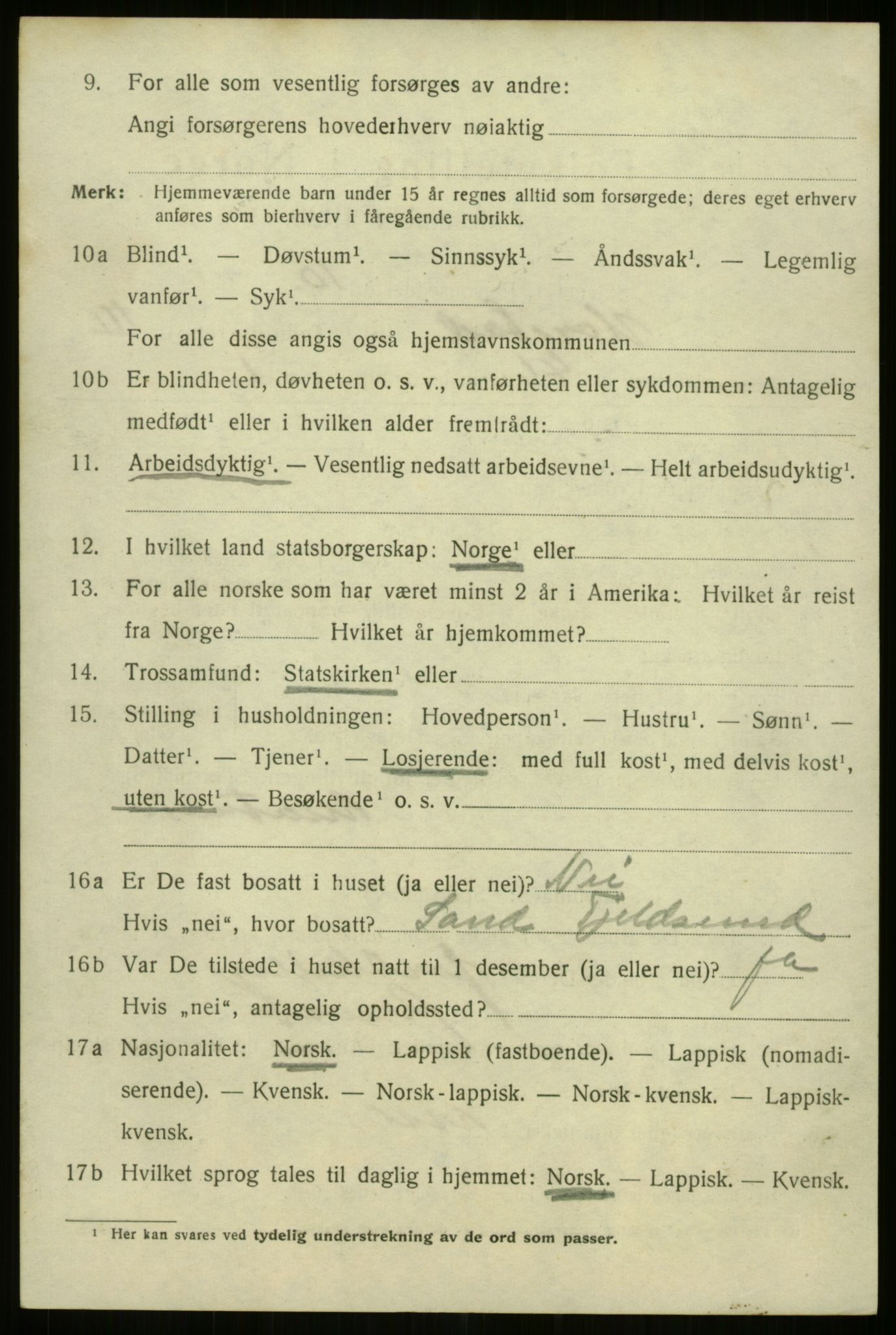 SATØ, 1920 census for Harstad, 1920, p. 5065