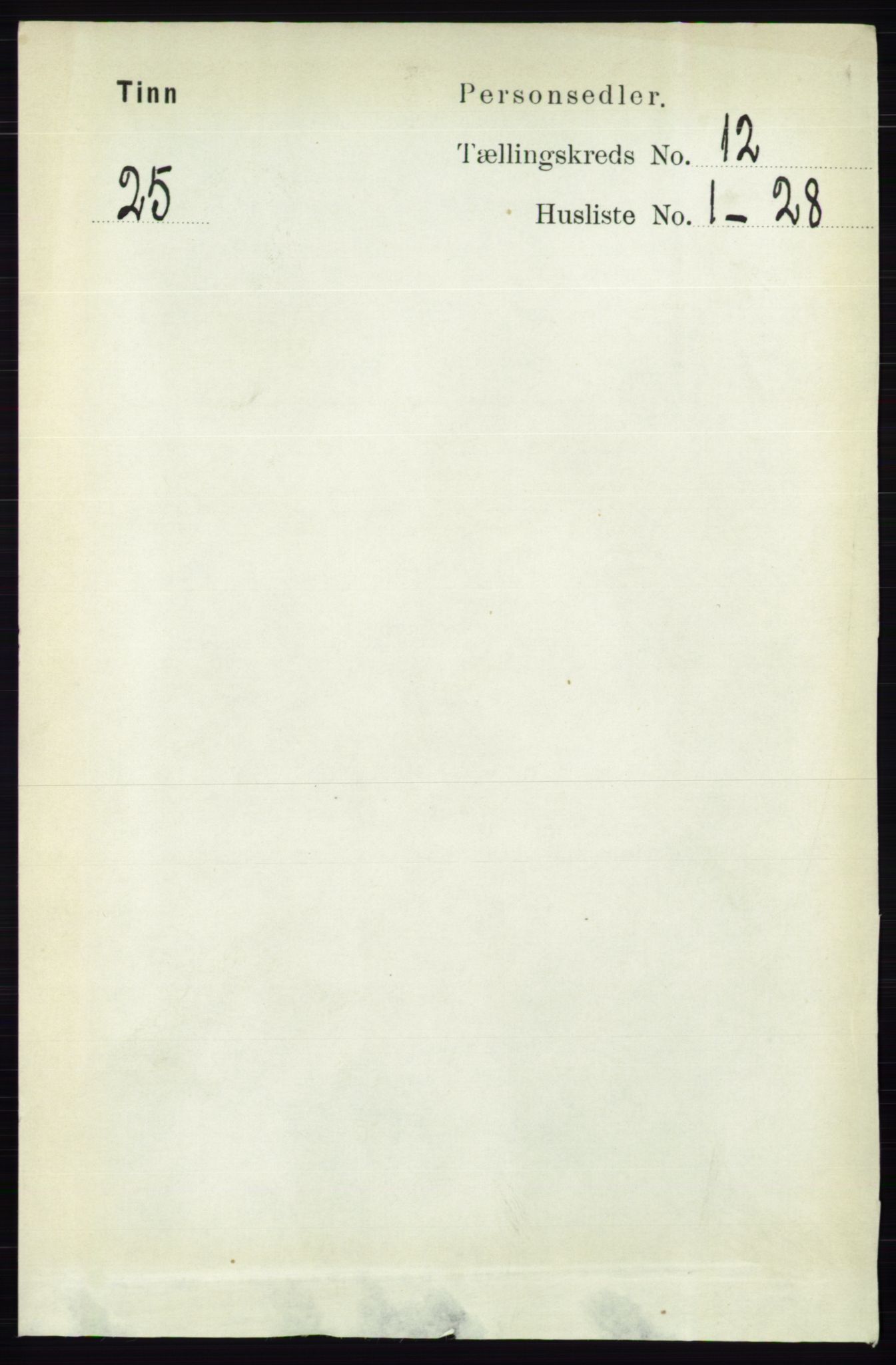 RA, 1891 census for 0826 Tinn, 1891, p. 2317
