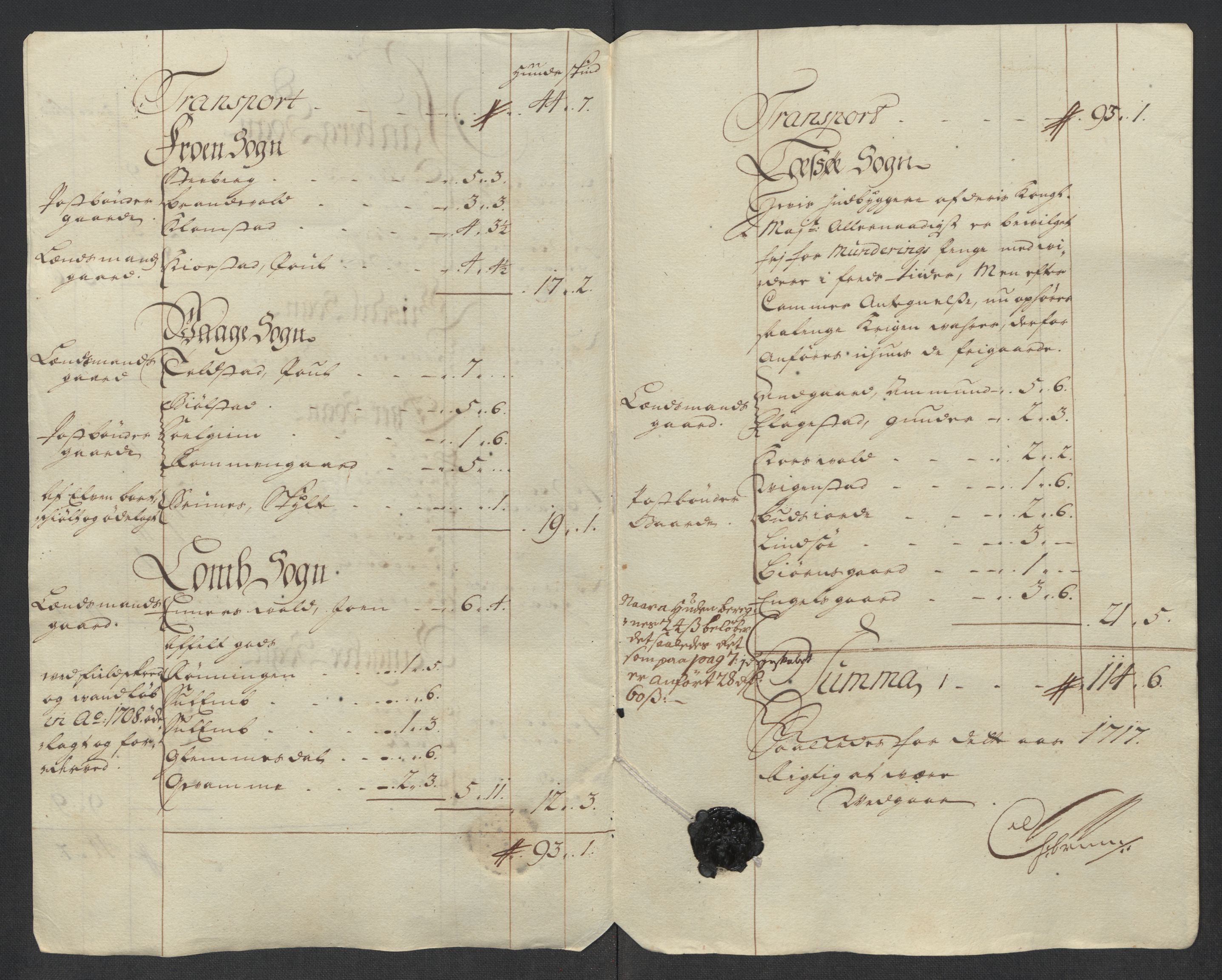 Rentekammeret inntil 1814, Reviderte regnskaper, Fogderegnskap, AV/RA-EA-4092/R17/L1187: Fogderegnskap Gudbrandsdal, 1717, p. 240