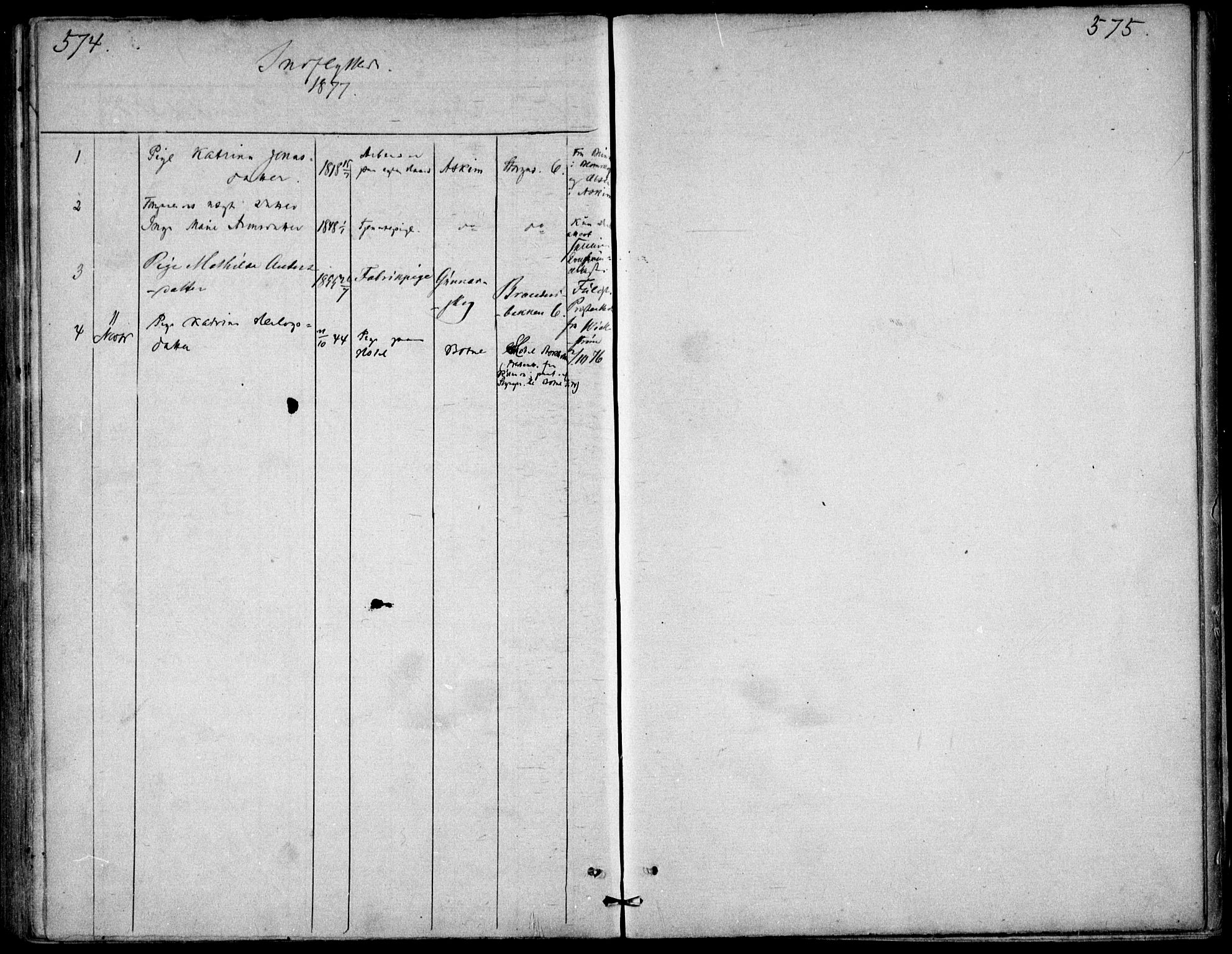 Oslo domkirke Kirkebøker, SAO/A-10752/F/Fa/L0028: Parish register (official) no. 28, 1840-1876, p. 574-575