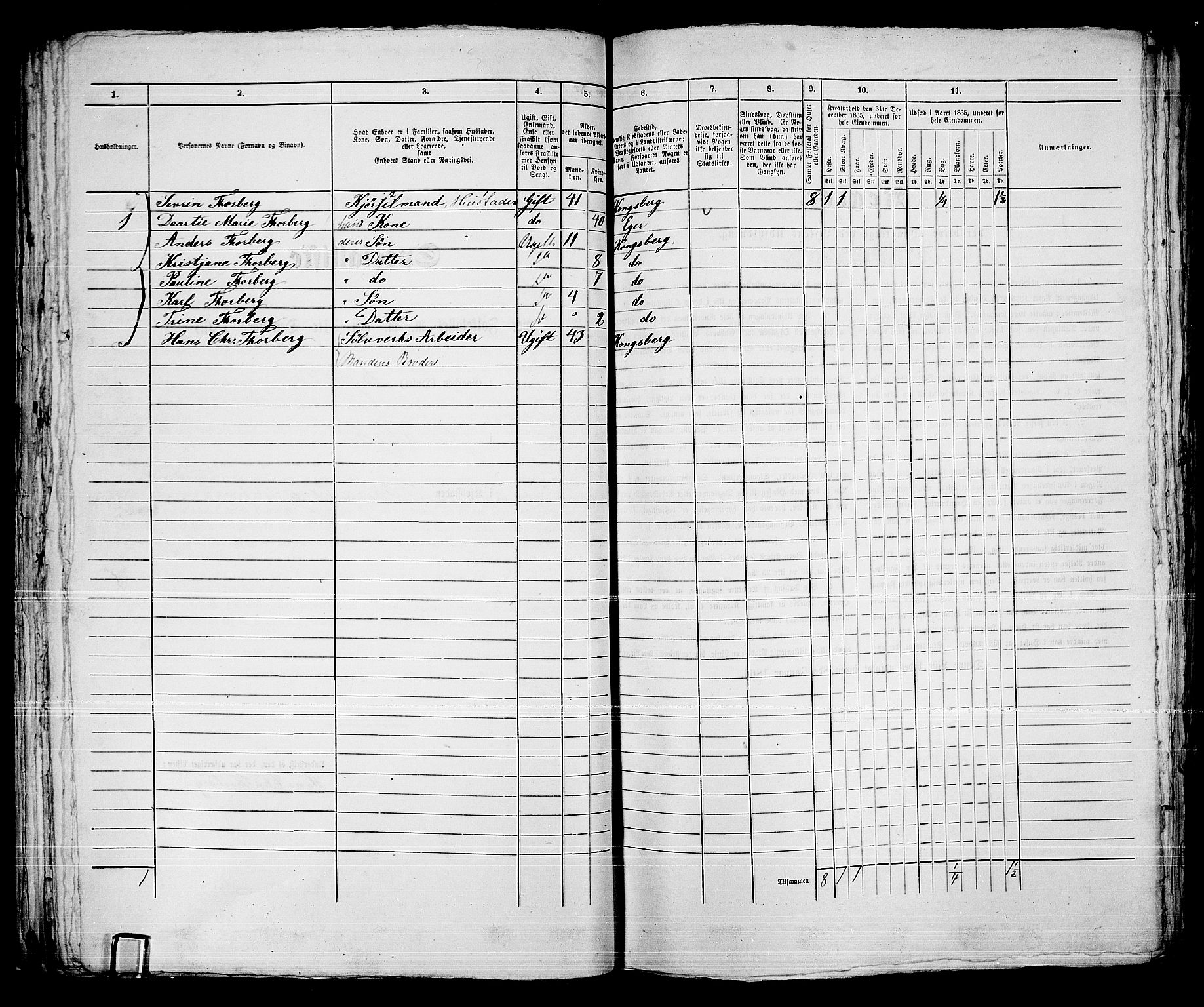 RA, 1865 census for Kongsberg/Kongsberg, 1865, p. 1093