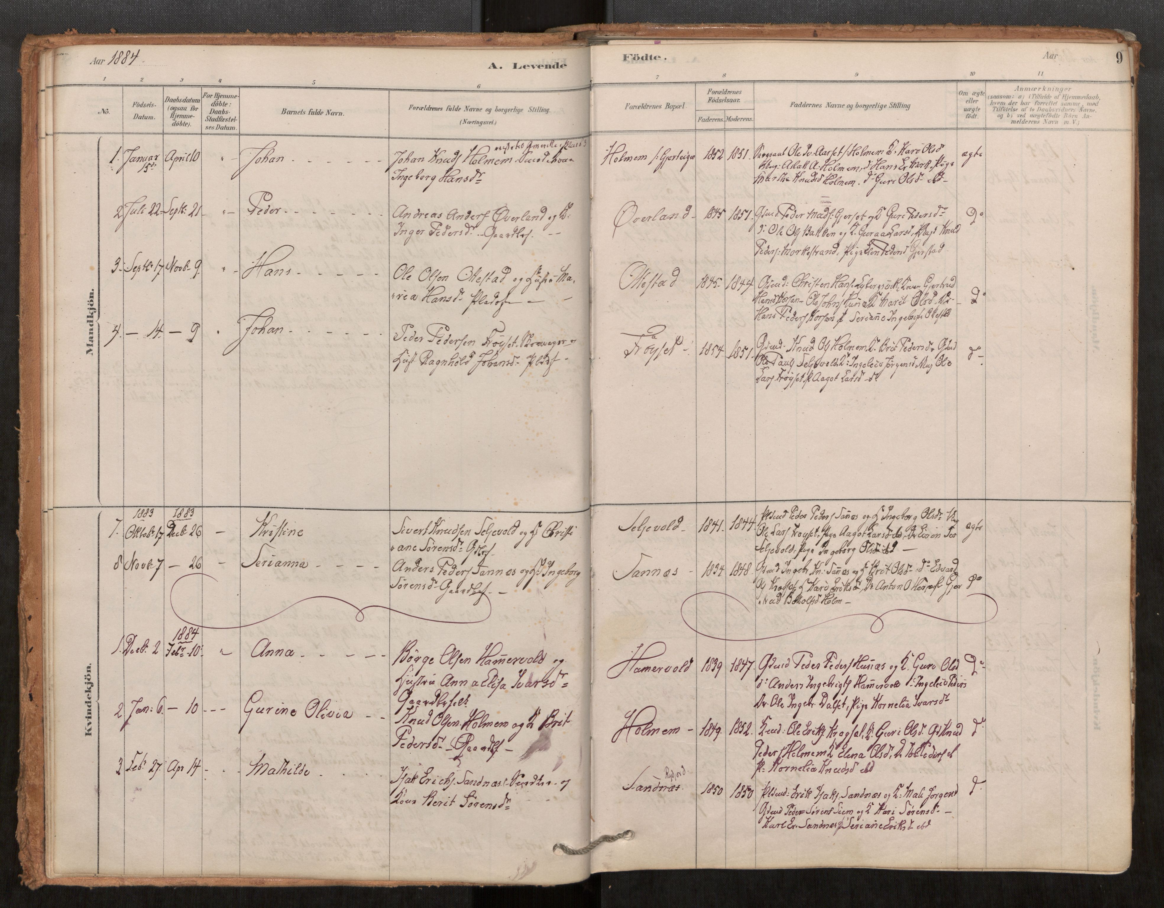 Ministerialprotokoller, klokkerbøker og fødselsregistre - Møre og Romsdal, SAT/A-1454/548/L0615: Parish register (official) no. 548A02, 1878-1906, p. 9