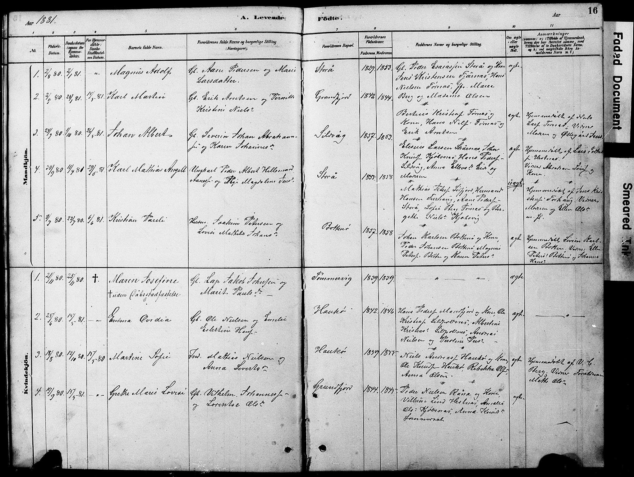 Ministerialprotokoller, klokkerbøker og fødselsregistre - Nordland, AV/SAT-A-1459/861/L0875: Parish register (copy) no. 861C01, 1879-1887, p. 16