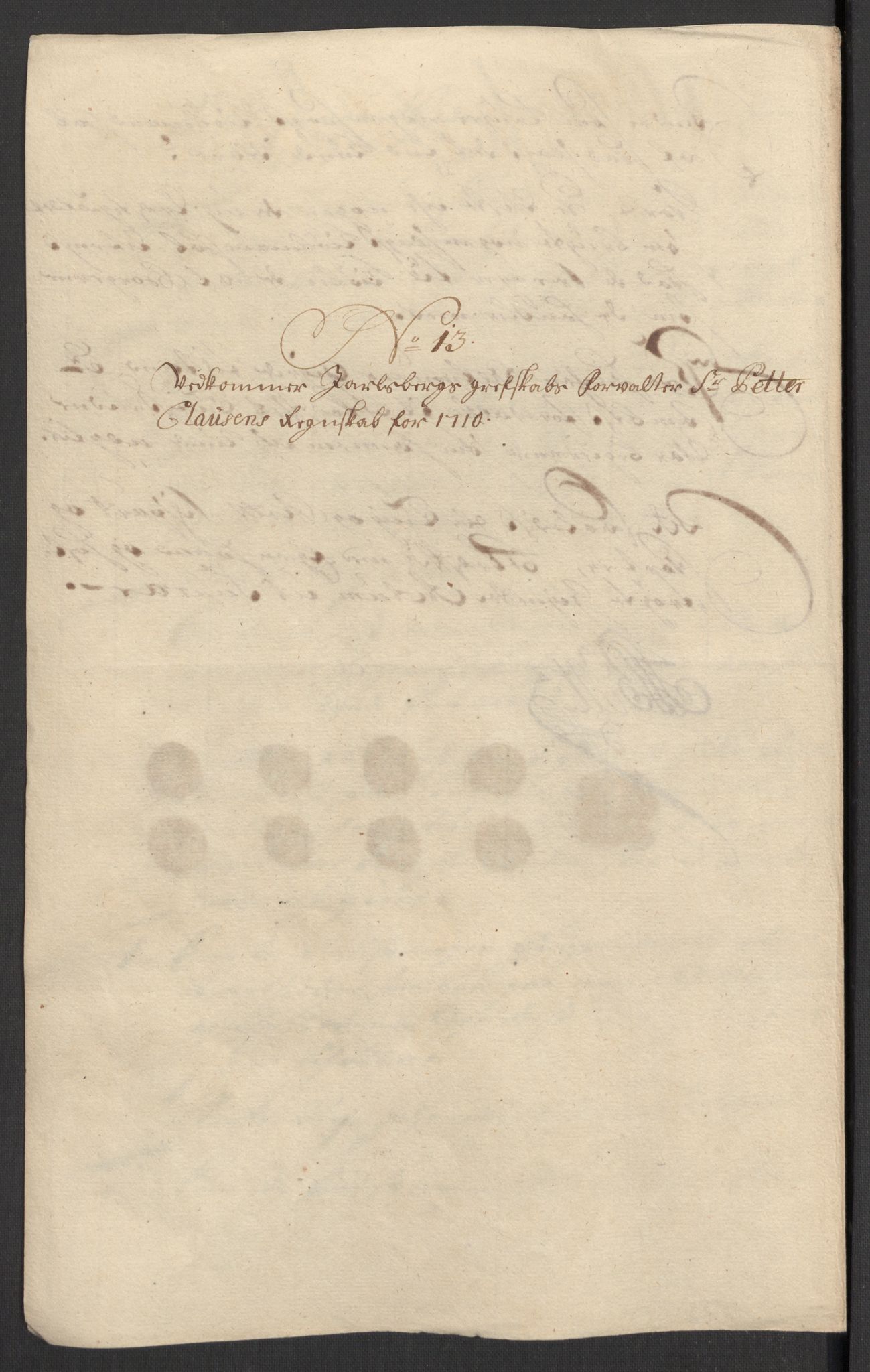 Rentekammeret inntil 1814, Reviderte regnskaper, Fogderegnskap, AV/RA-EA-4092/R32/L1875: Fogderegnskap Jarlsberg grevskap, 1710, p. 187