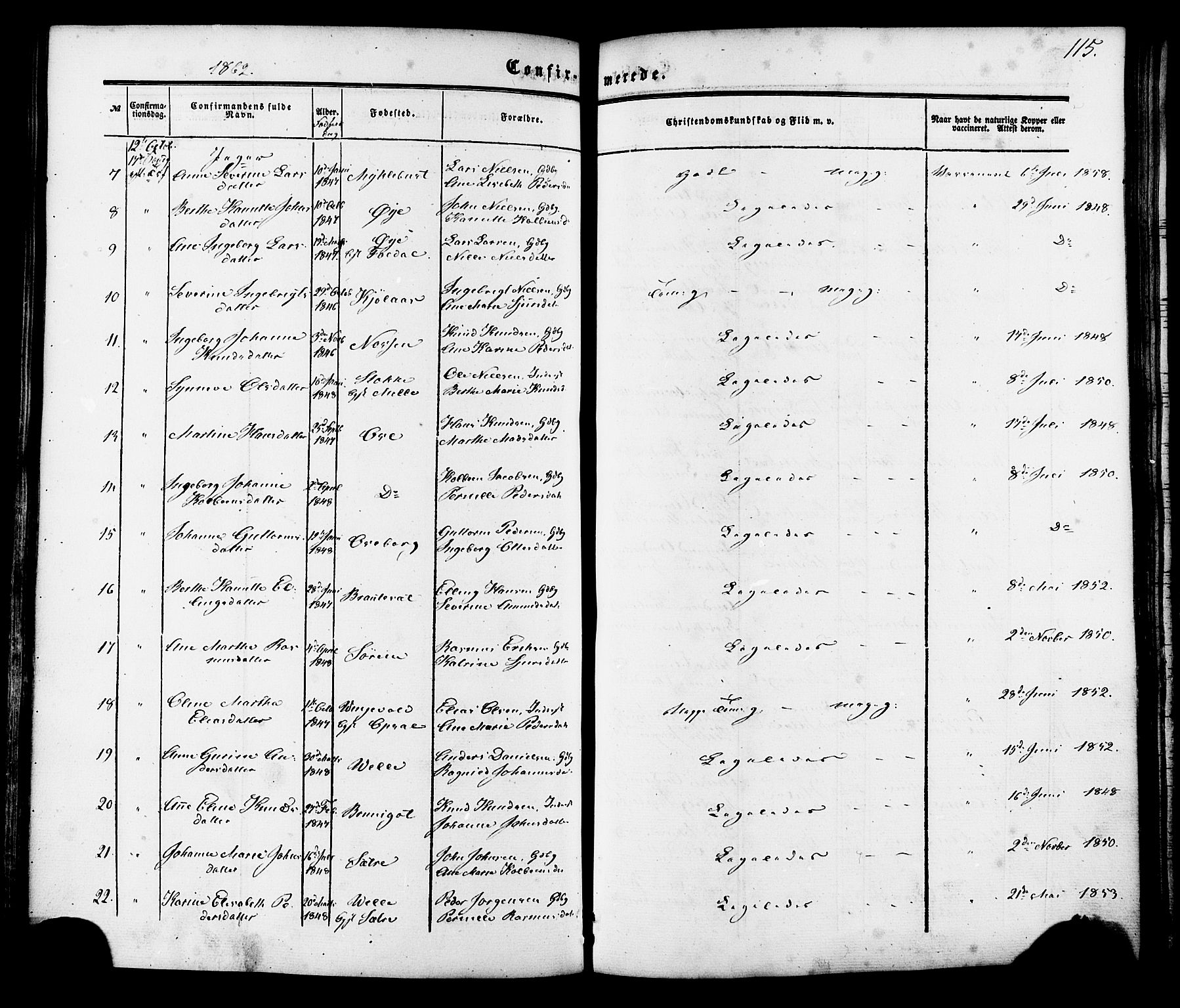 Ministerialprotokoller, klokkerbøker og fødselsregistre - Møre og Romsdal, AV/SAT-A-1454/513/L0175: Parish register (official) no. 513A02, 1856-1877, p. 115