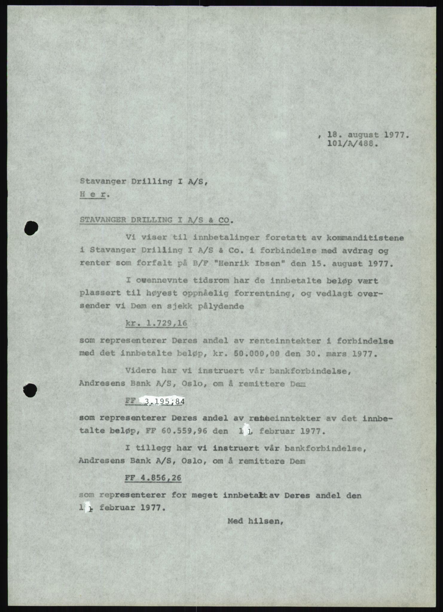 Pa 1503 - Stavanger Drilling AS, AV/SAST-A-101906/D/L0006: Korrespondanse og saksdokumenter, 1974-1984, p. 1192