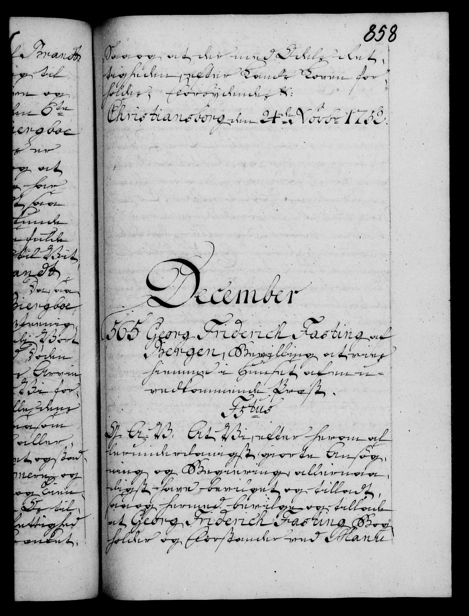 Danske Kanselli 1572-1799, RA/EA-3023/F/Fc/Fca/Fcaa/L0037: Norske registre, 1751-1752, p. 858a