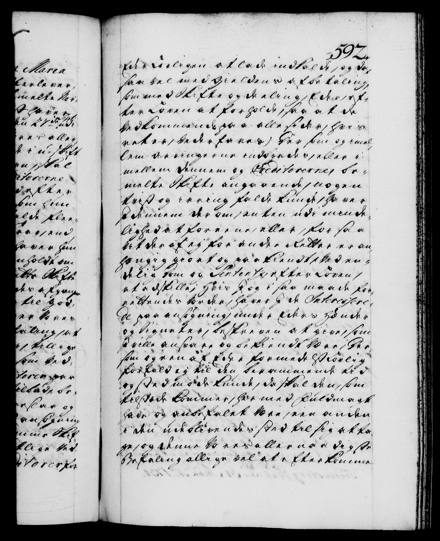 Danske Kanselli 1572-1799, AV/RA-EA-3023/F/Fc/Fca/Fcab/L0024: Norske tegnelser, 1728-1730, p. 592a