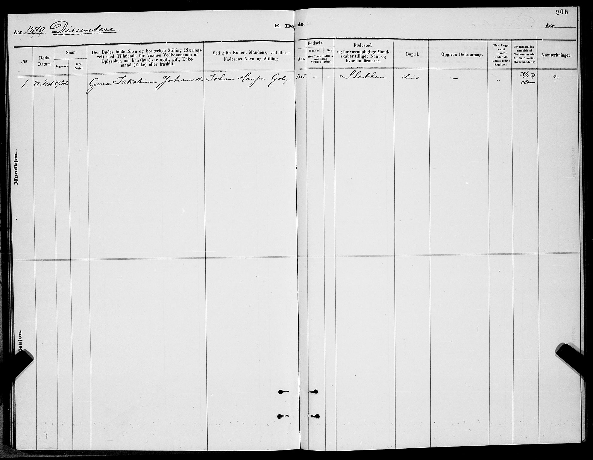 Balsfjord sokneprestembete, SATØ/S-1303/G/Ga/L0007klokker: Parish register (copy) no. 7, 1878-1889, p. 206