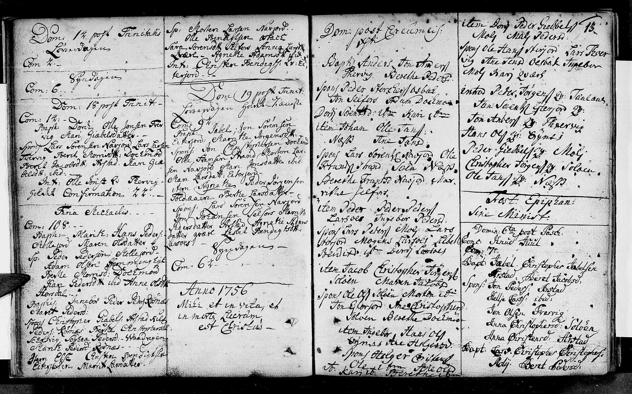 Ministerialprotokoller, klokkerbøker og fødselsregistre - Nordland, SAT/A-1459/846/L0643: Parish register (official) no. 846A01, 1748-1804, p. 13