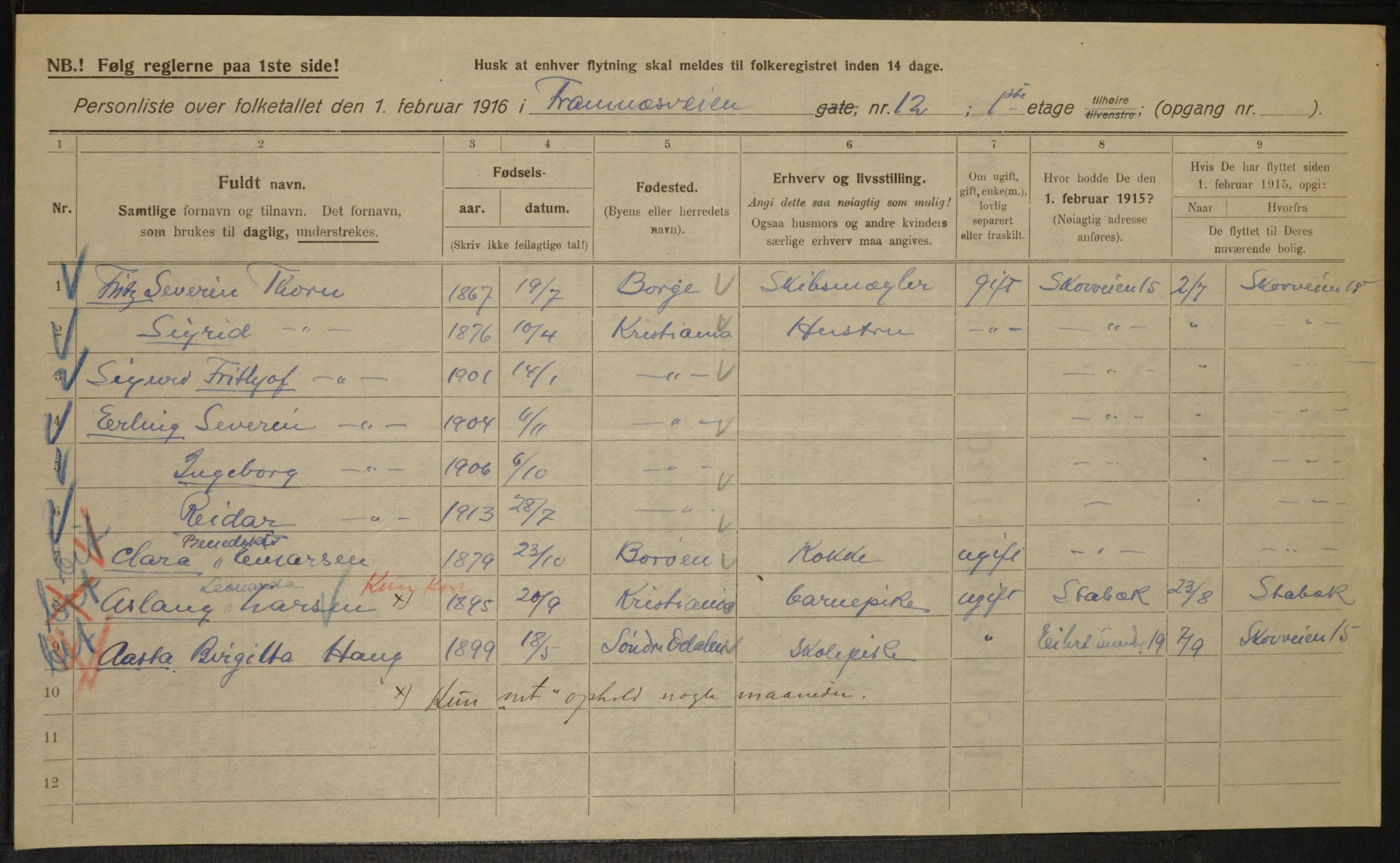 OBA, Municipal Census 1916 for Kristiania, 1916, p. 25886