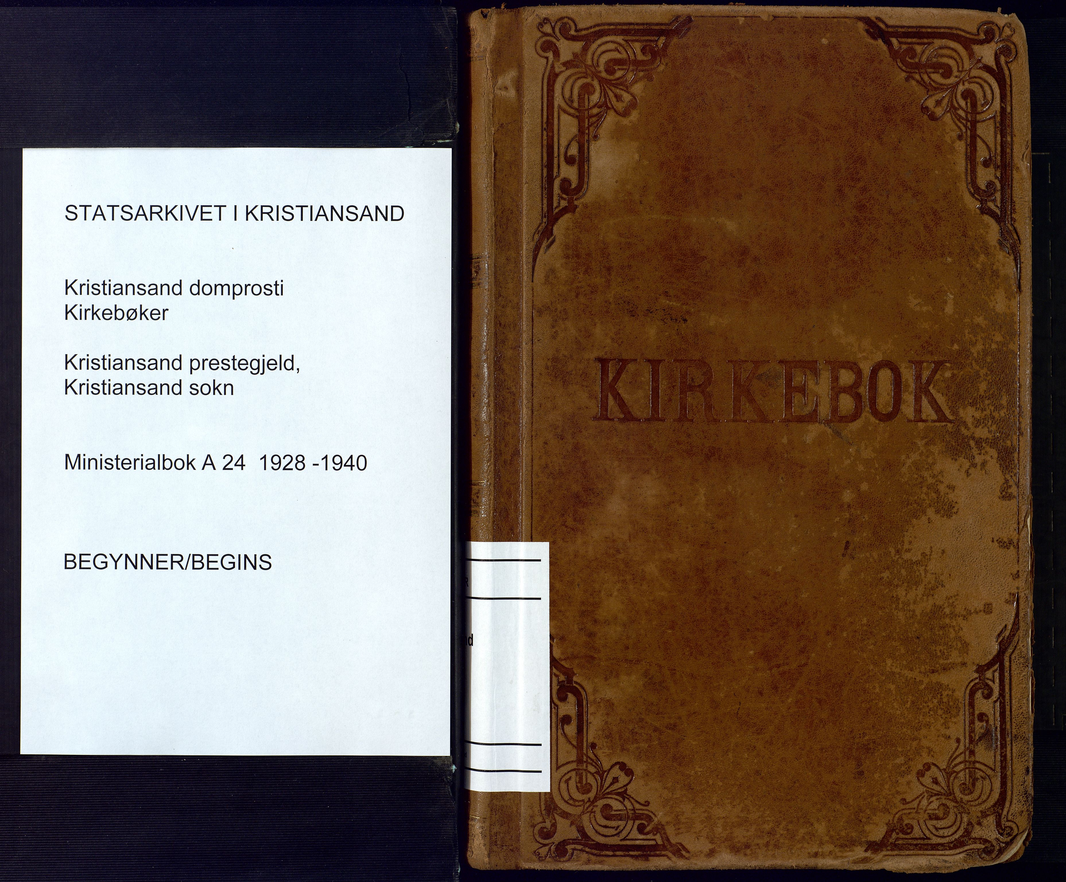 Kristiansand domprosti, SAK/1112-0006/F/Fa/L0025: Parish register (official) no. A 24, 1928-1940