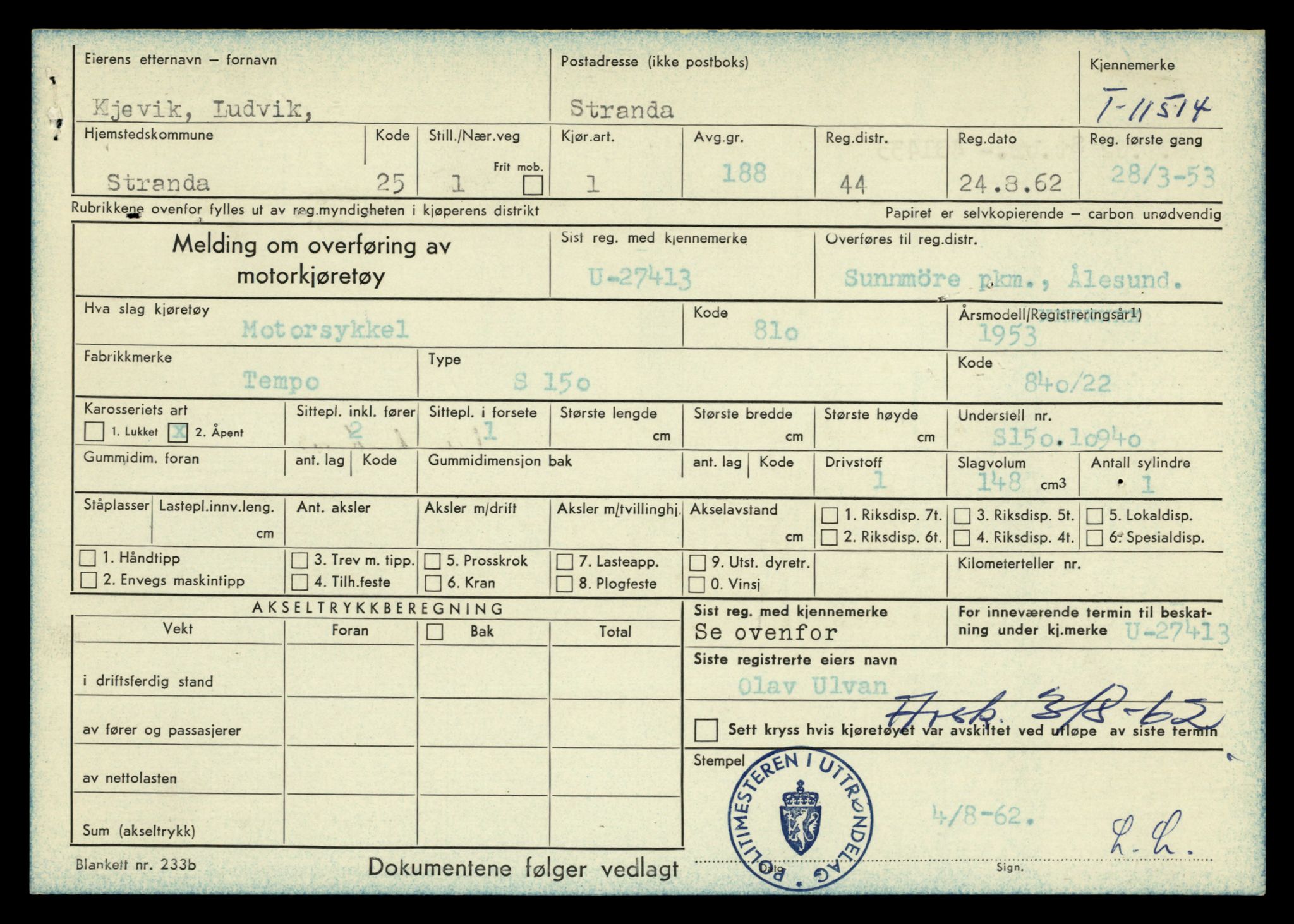 Møre og Romsdal vegkontor - Ålesund trafikkstasjon, AV/SAT-A-4099/F/Fe/L0029: Registreringskort for kjøretøy T 11430 - T 11619, 1927-1998, p. 1533