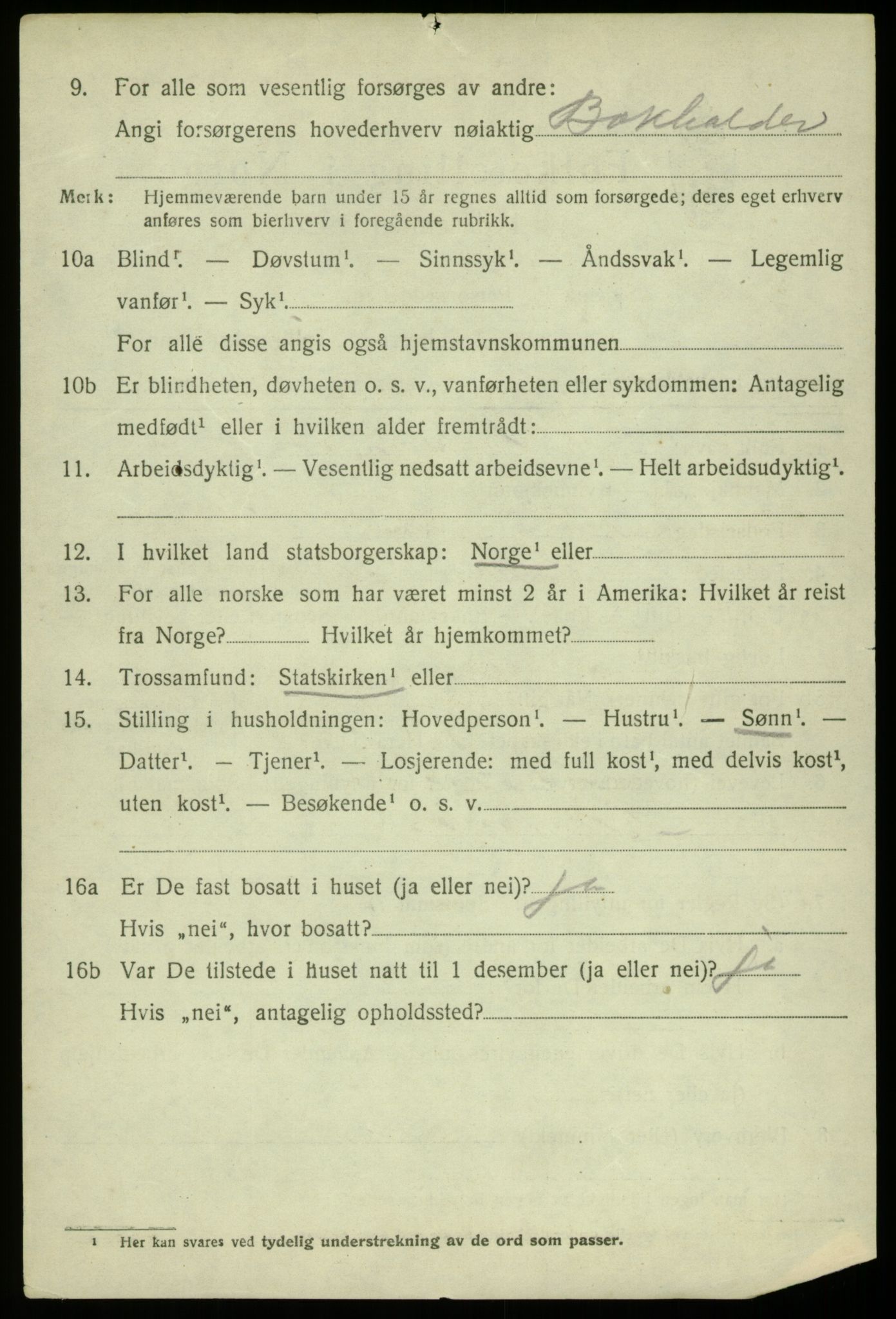 SAB, 1920 census for Fjell, 1920, p. 7497