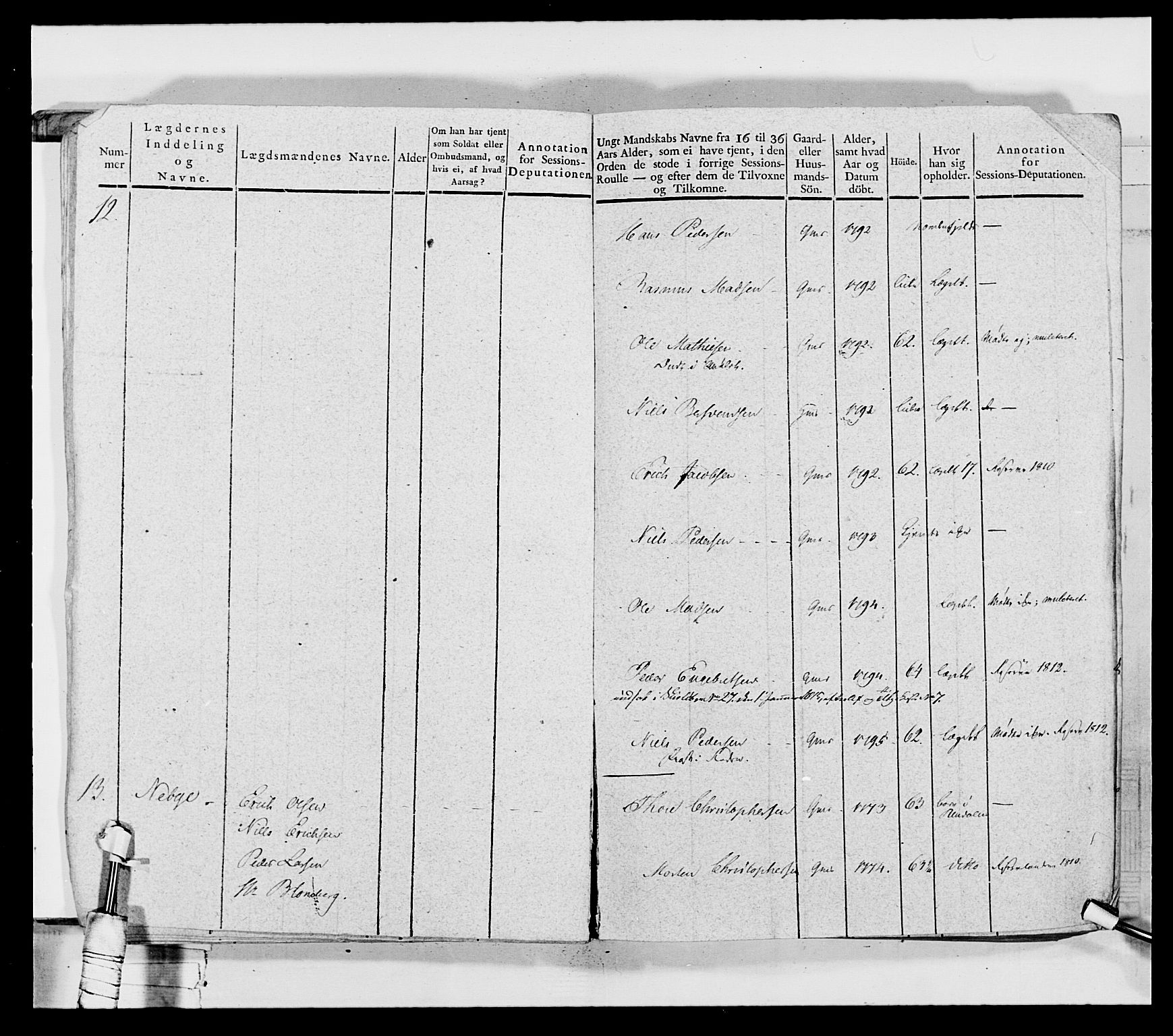 Generalitets- og kommissariatskollegiet, Det kongelige norske kommissariatskollegium, AV/RA-EA-5420/E/Eh/L0027: Skiløperkompaniene, 1812-1832, p. 264