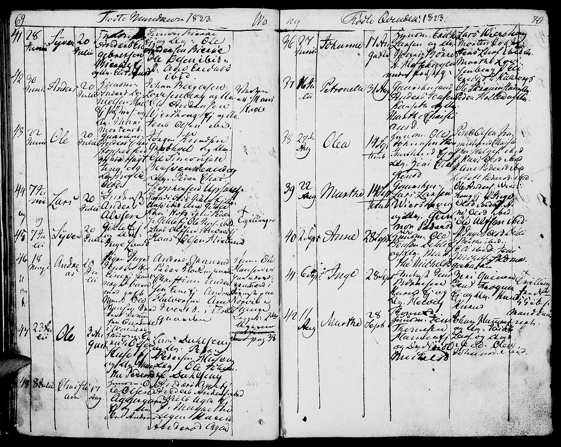 Vang prestekontor, Hedmark, AV/SAH-PREST-008/H/Ha/Haa/L0006: Parish register (official) no. 6 /1, 1809-1827, p. 69-70