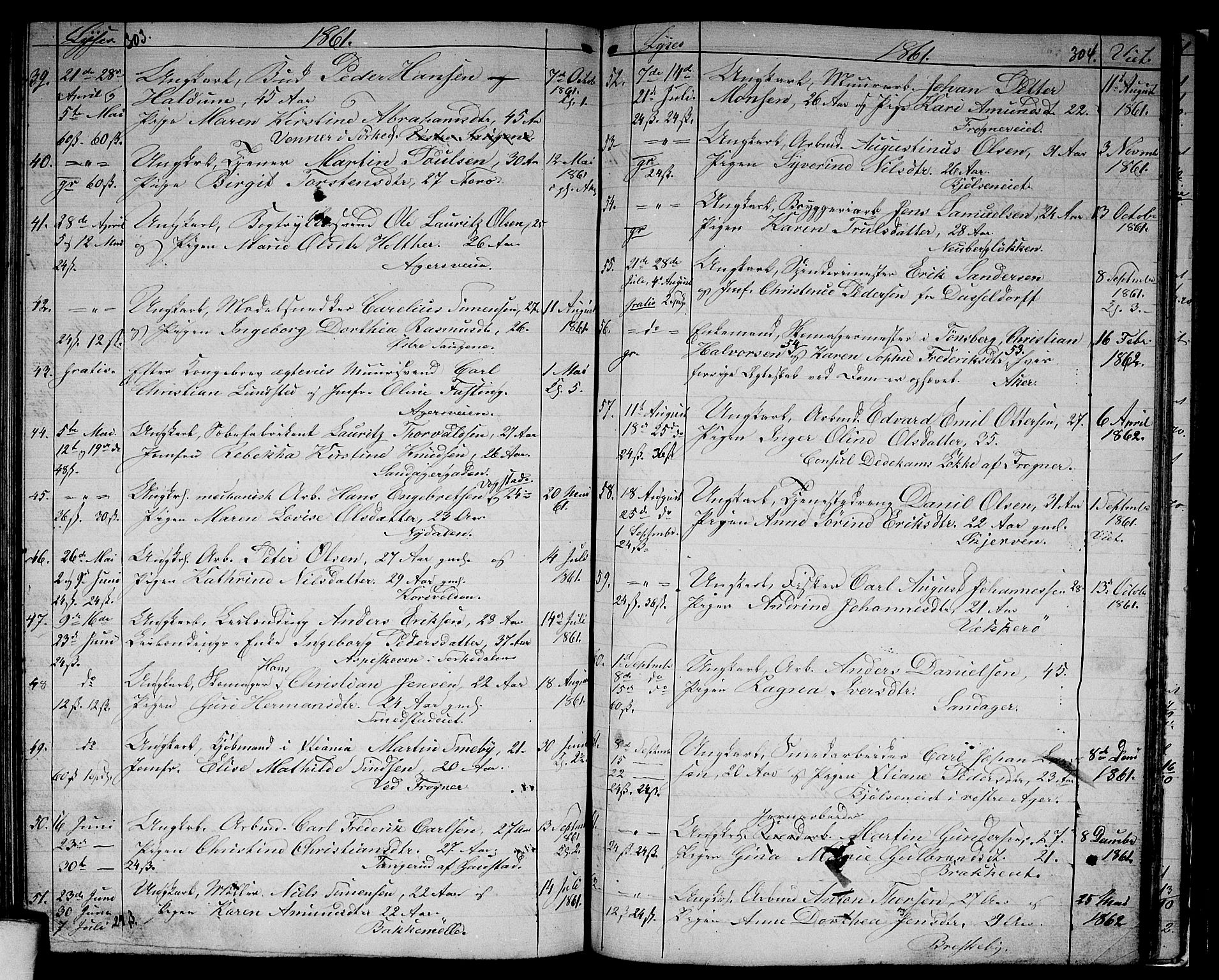 Vestre Aker prestekontor Kirkebøker, AV/SAO-A-10025/G/Ga/L0001: Parish register (copy) no. I 1, 1859-1871, p. 303-304