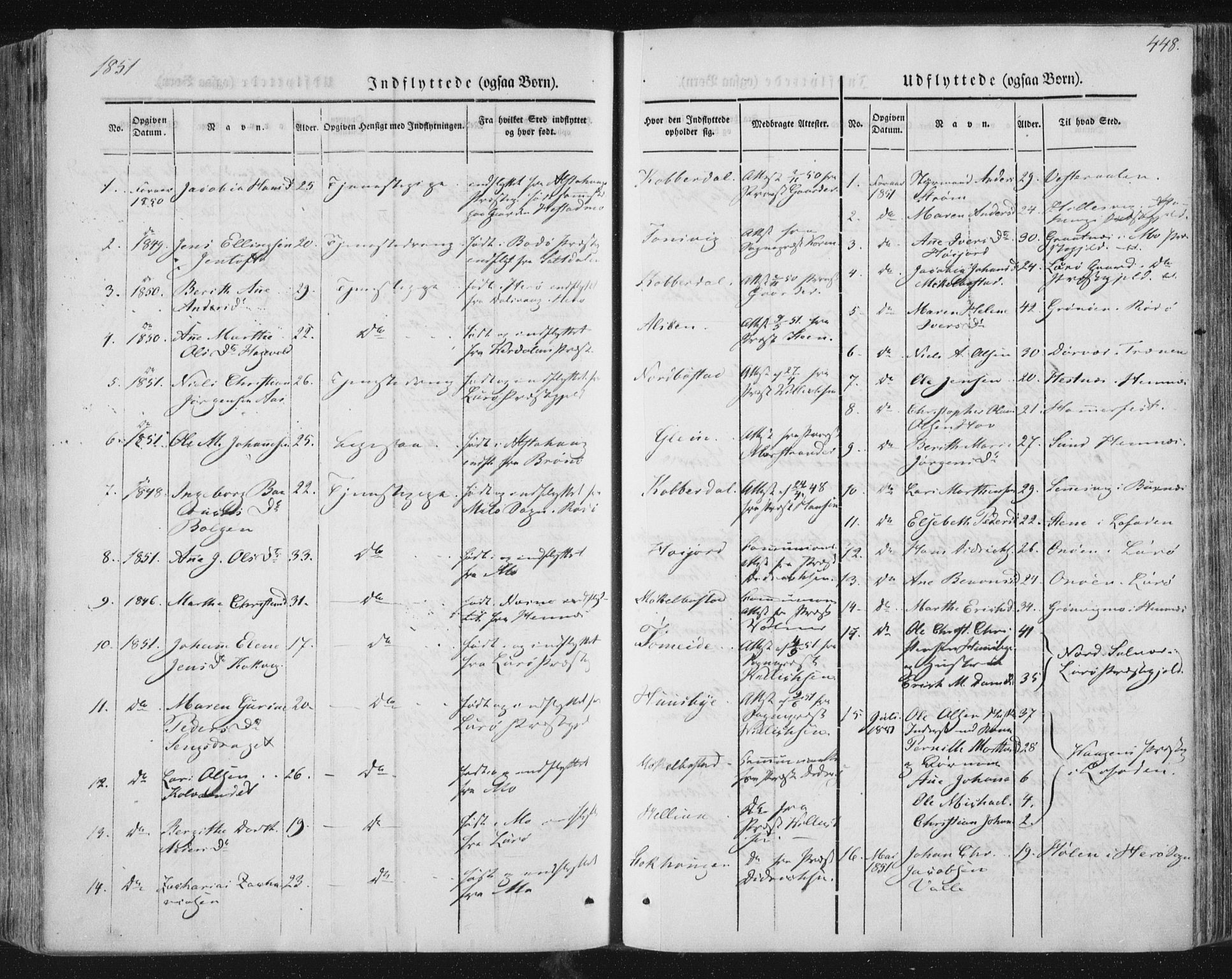 Ministerialprotokoller, klokkerbøker og fødselsregistre - Nordland, AV/SAT-A-1459/838/L0549: Parish register (official) no. 838A07, 1840-1854, p. 448b