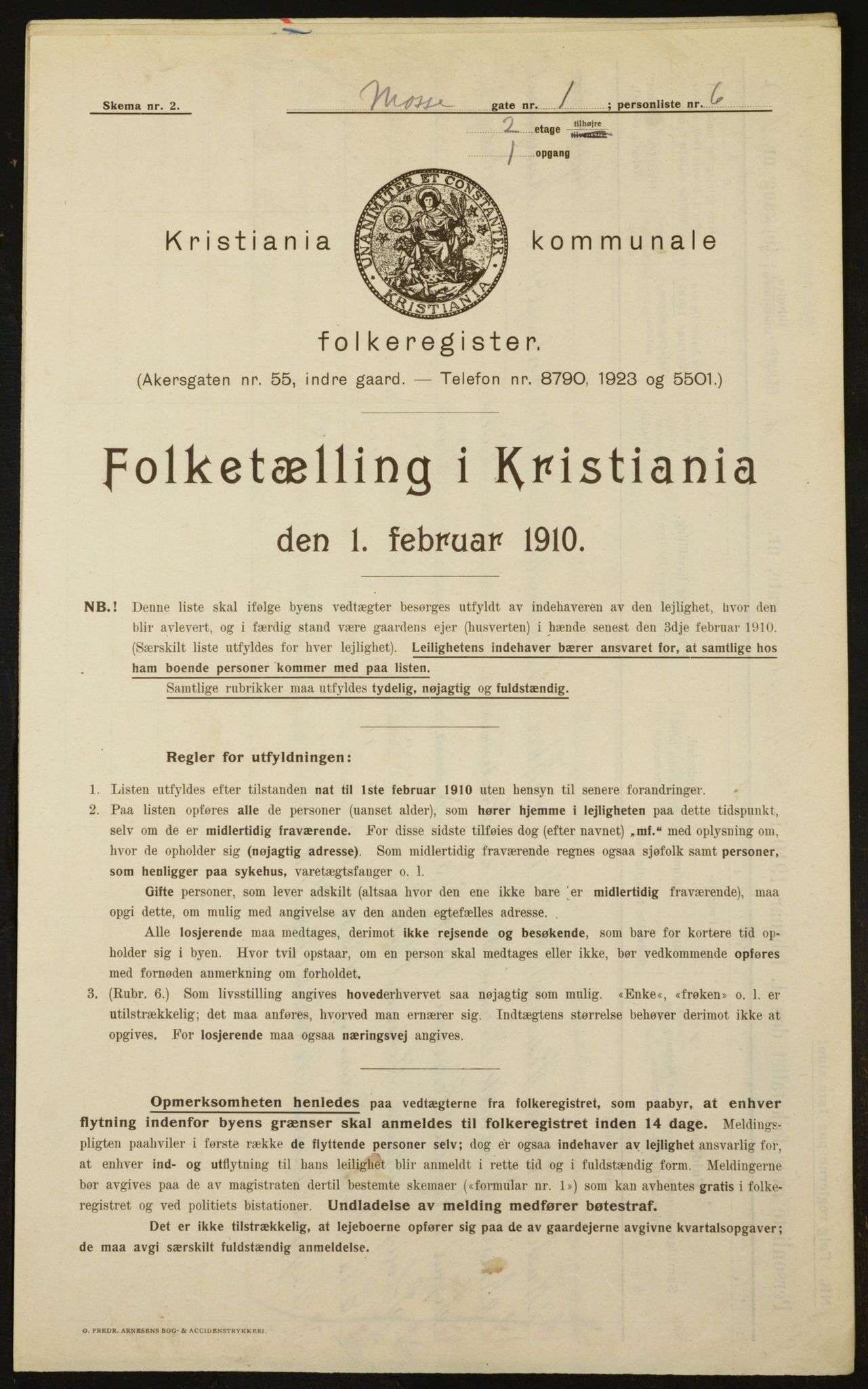 OBA, Municipal Census 1910 for Kristiania, 1910, p. 63546