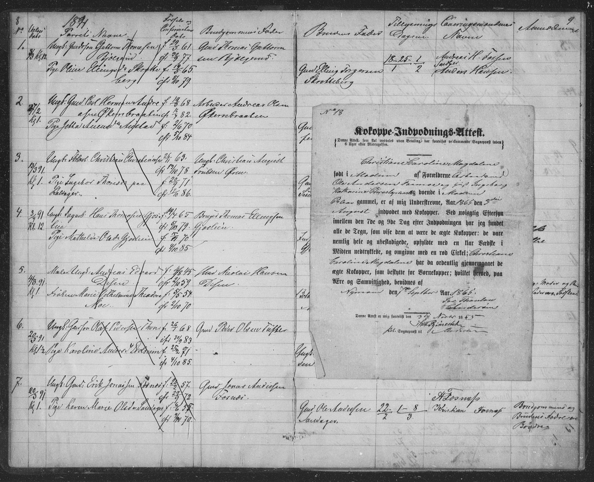 Modum kirkebøker, AV/SAKO-A-234/H/Ha/L0001: Banns register no. I 1, 1891-1903, p. 8-9