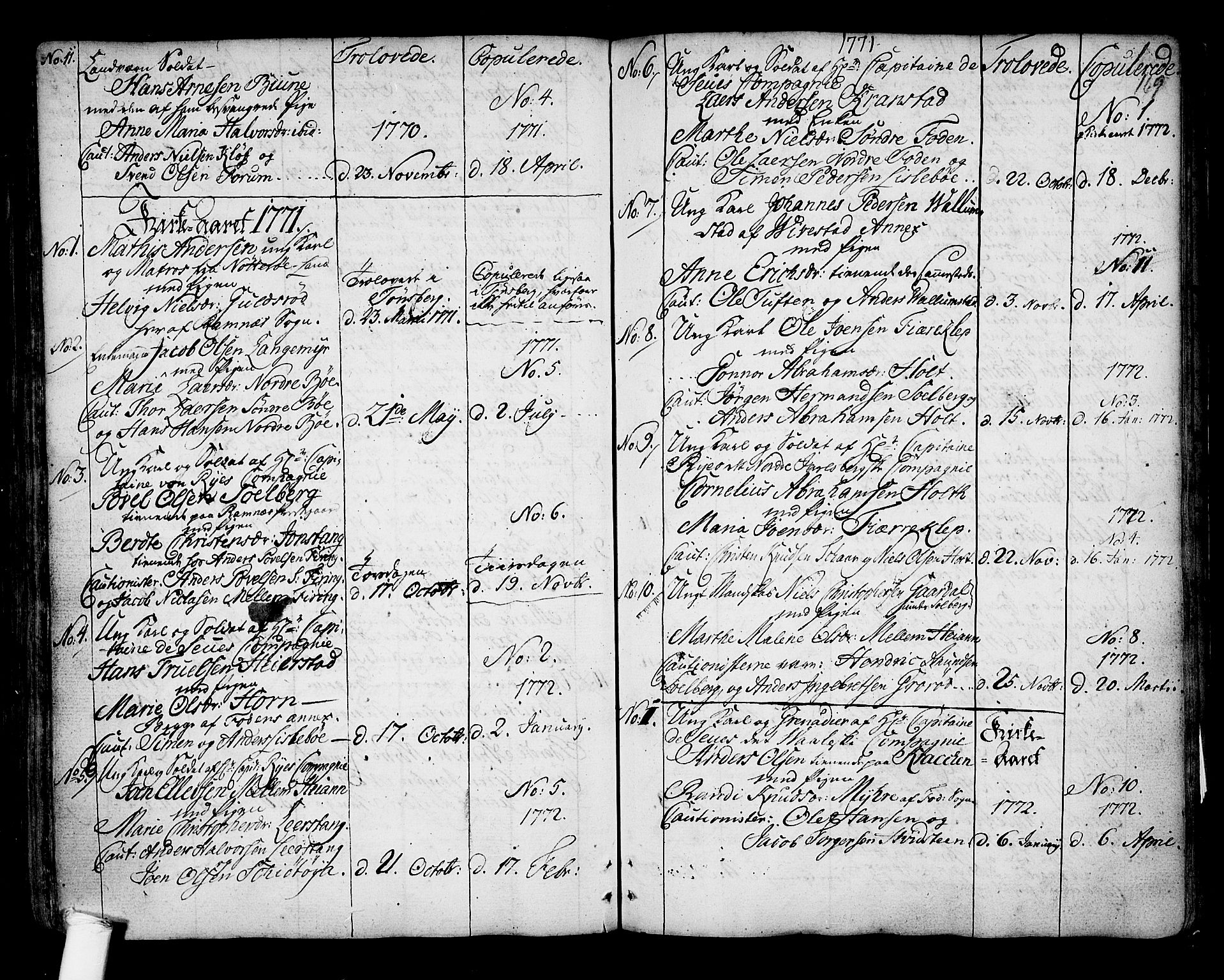 Ramnes kirkebøker, AV/SAKO-A-314/F/Fa/L0001: Parish register (official) no. I 1, 1732-1774, p. 169