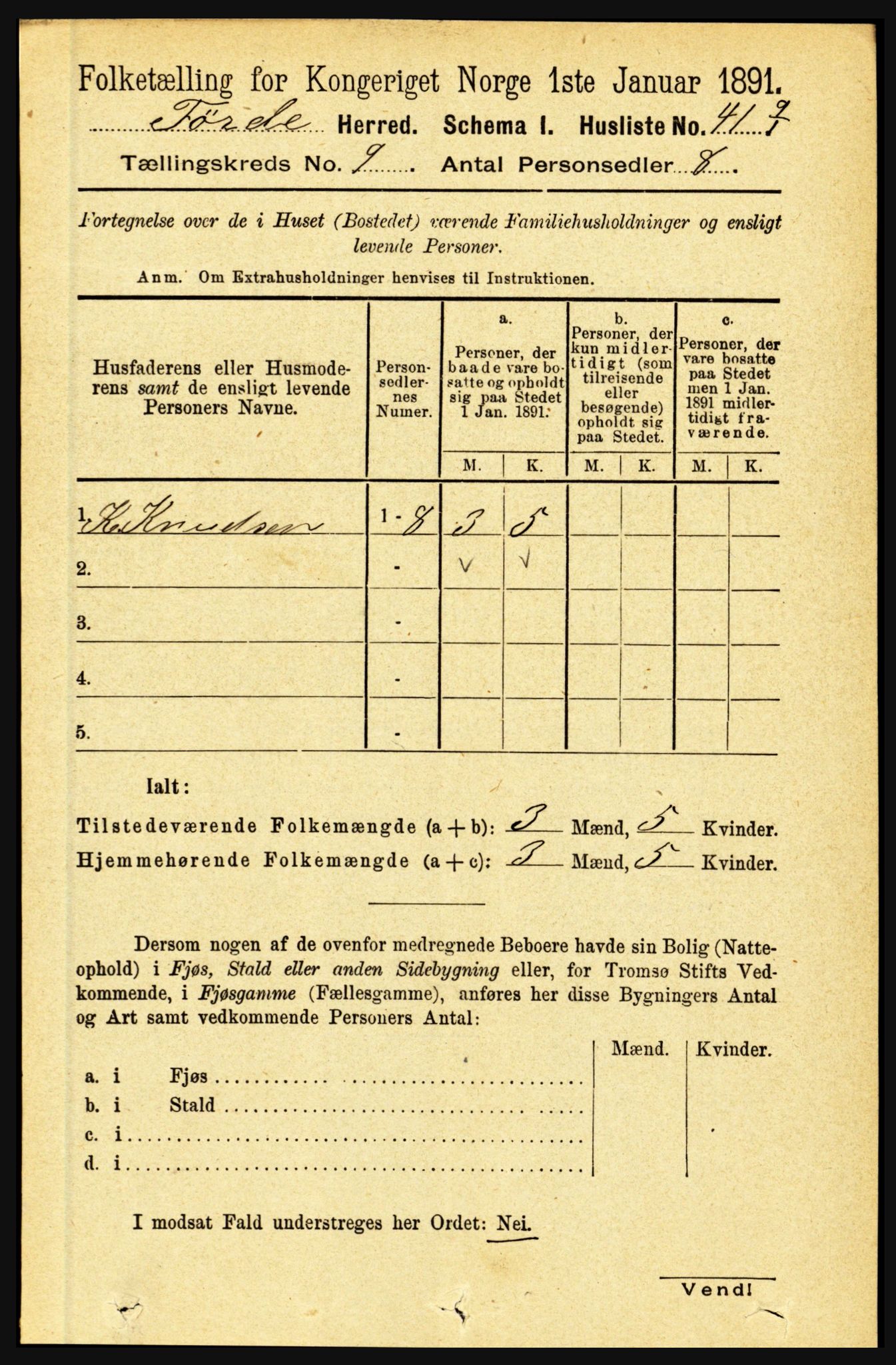 RA, 1891 census for 1432 Førde, 1891, p. 3315