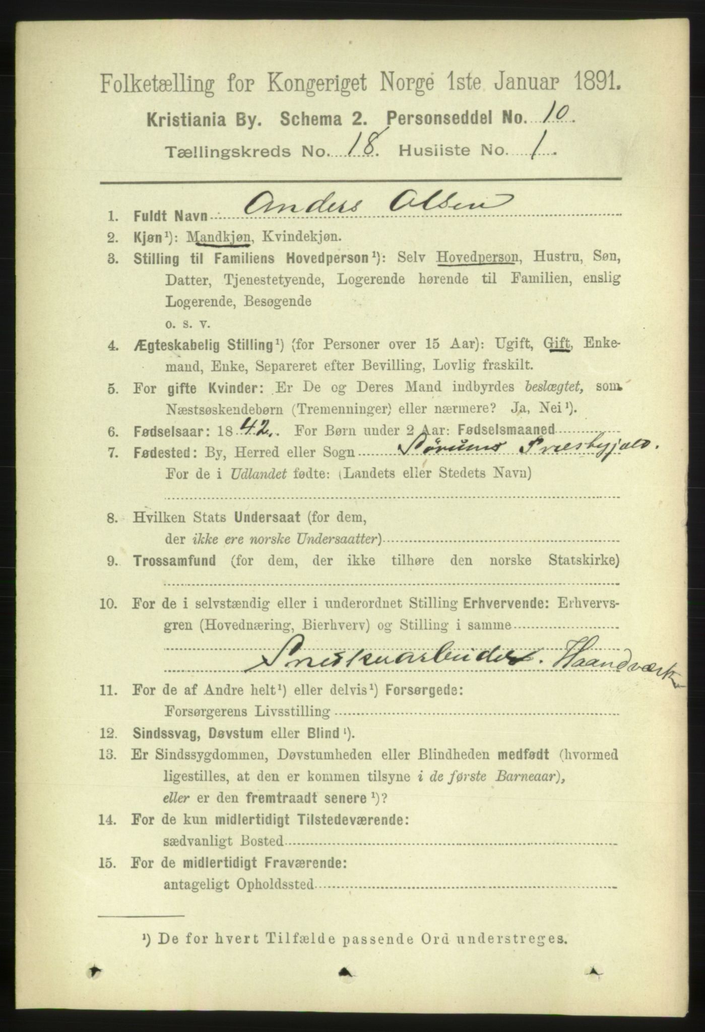 RA, 1891 census for 0301 Kristiania, 1891, p. 8927