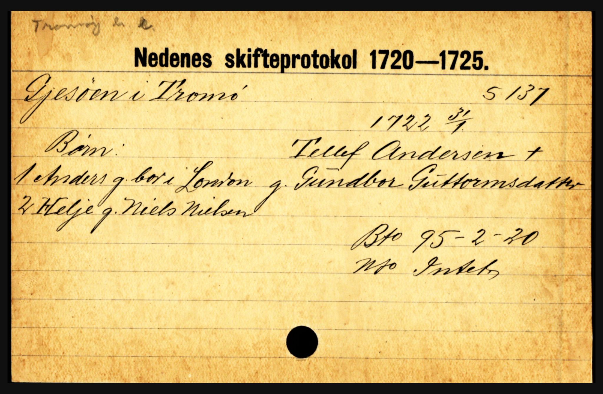 Nedenes sorenskriveri før 1824, AV/SAK-1221-0007/H, p. 9281