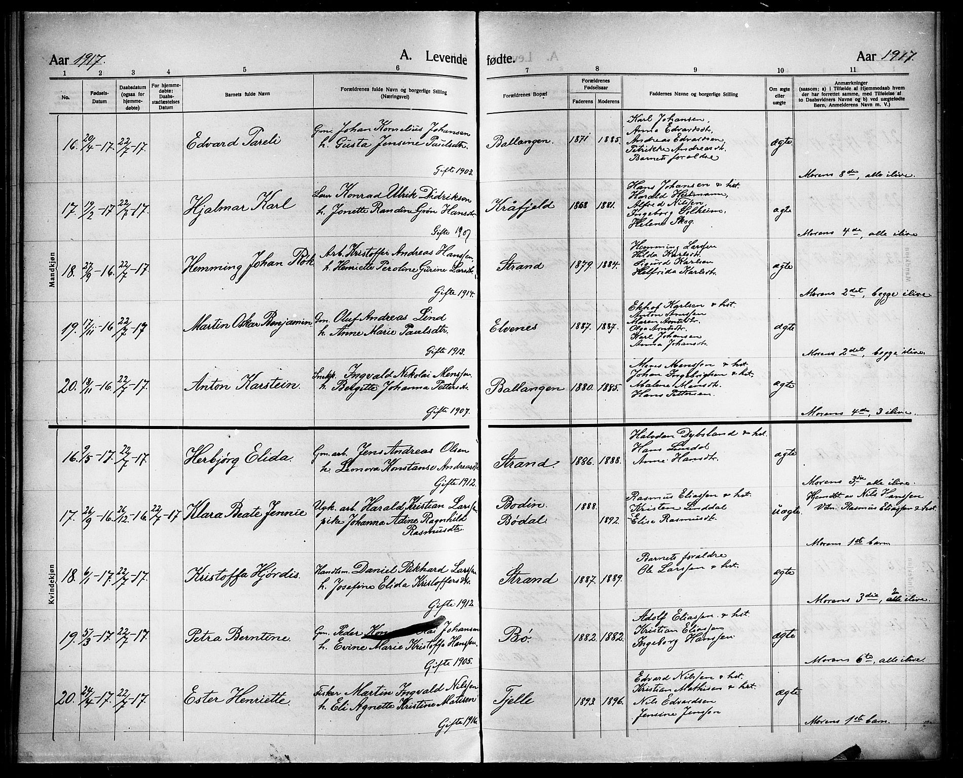 Ministerialprotokoller, klokkerbøker og fødselsregistre - Nordland, AV/SAT-A-1459/863/L0916: Parish register (copy) no. 863C06, 1907-1921