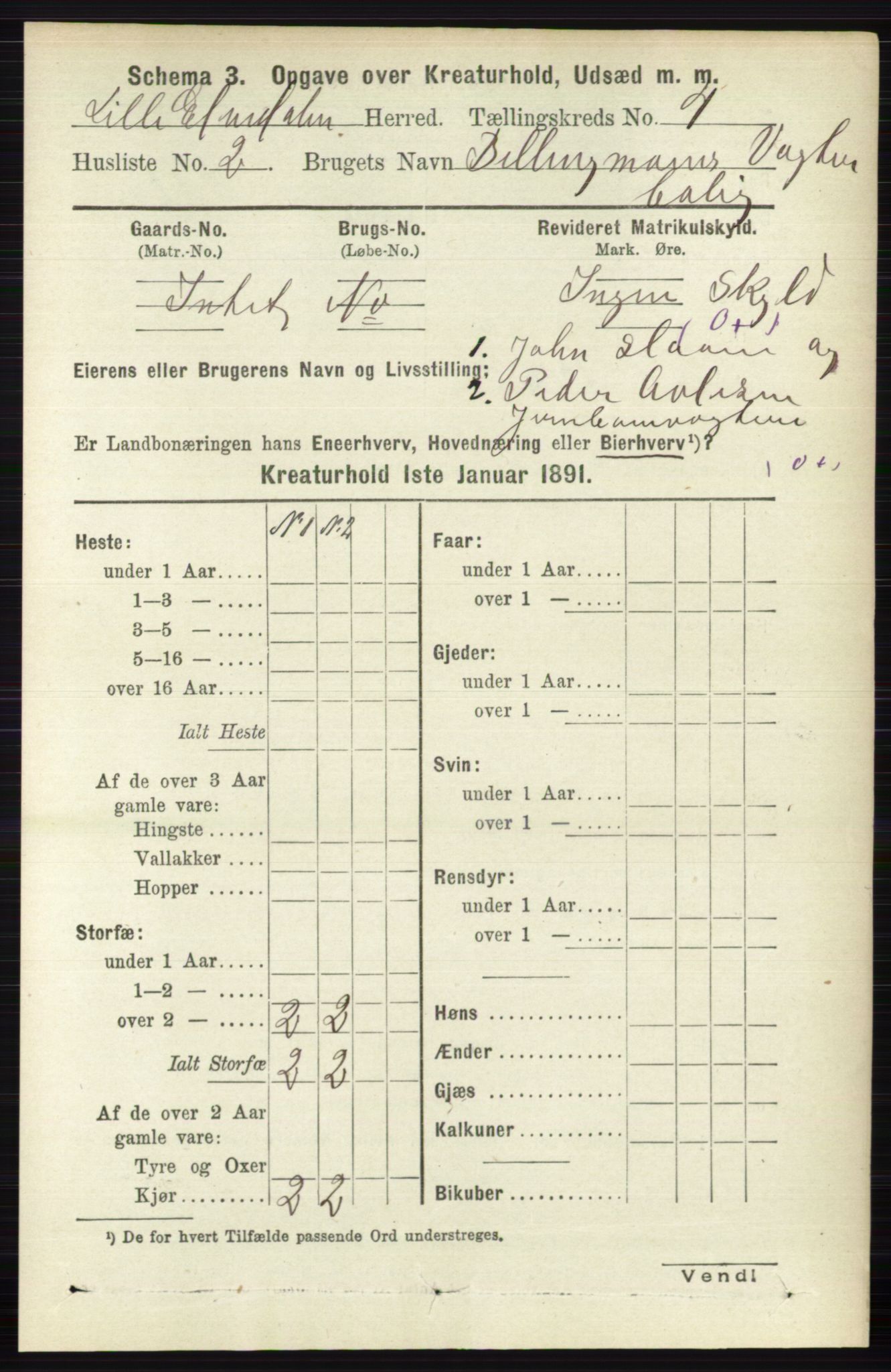 RA, 1891 census for 0438 Lille Elvedalen, 1891, p. 4236